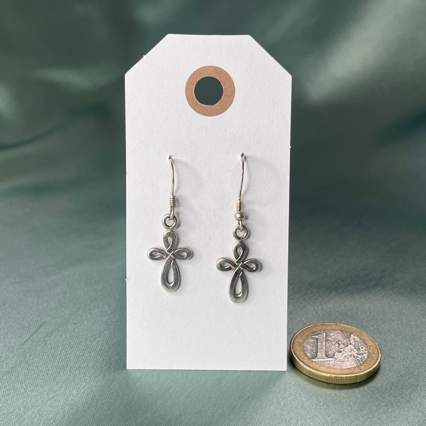 Silver Cross Knot Earrings