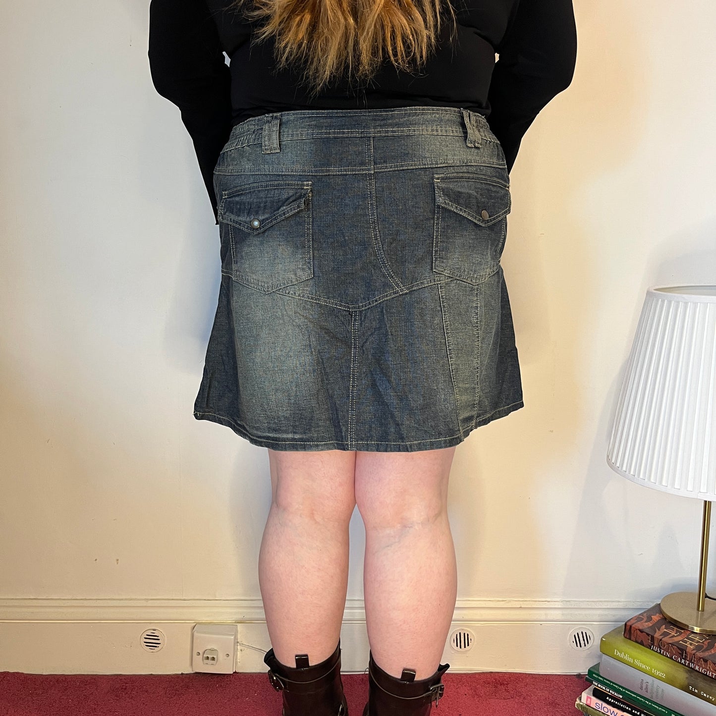 Vintage Y2K denim mini skirt - UK 22
