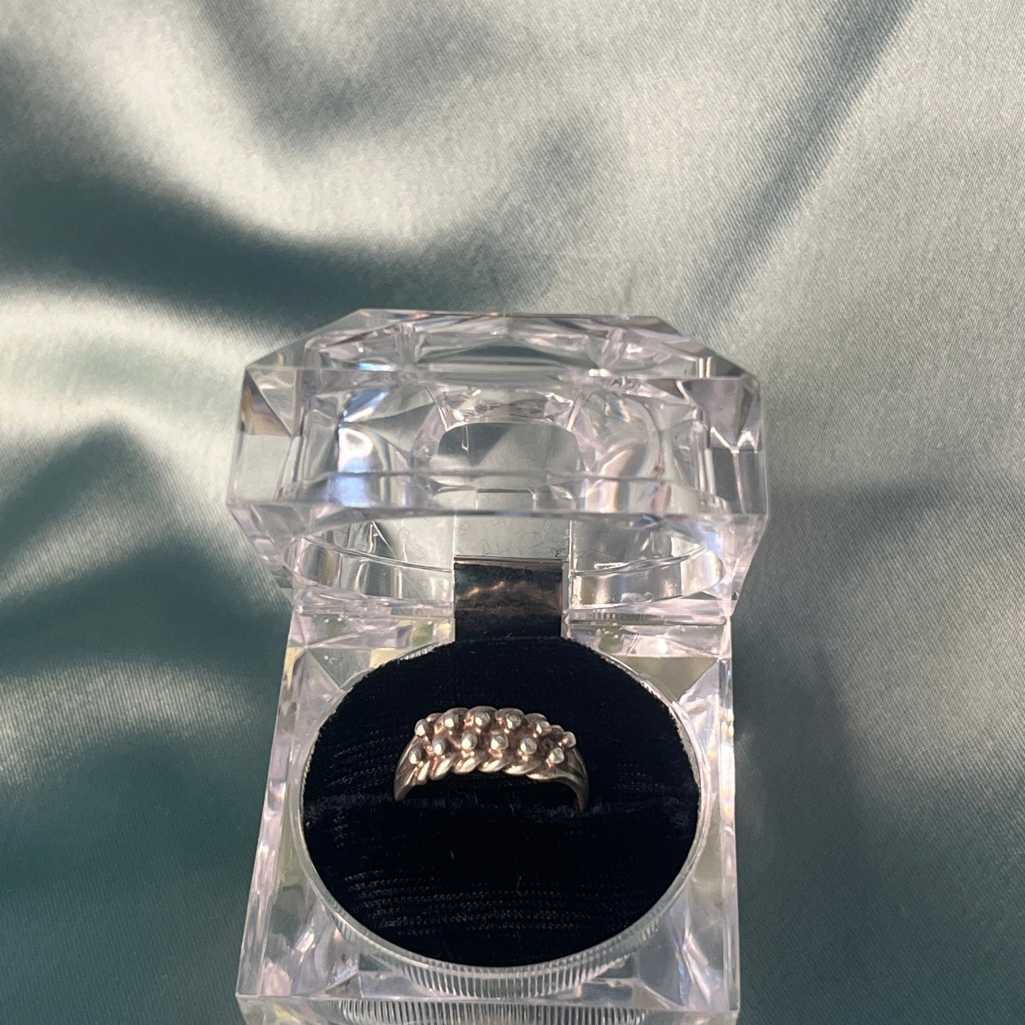 Silver Beaded Cluster Ring