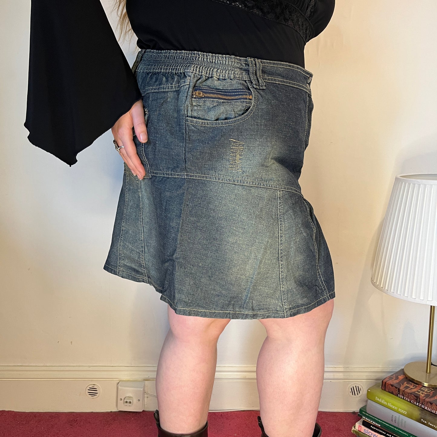 Vintage Y2K denim mini skirt - UK 22