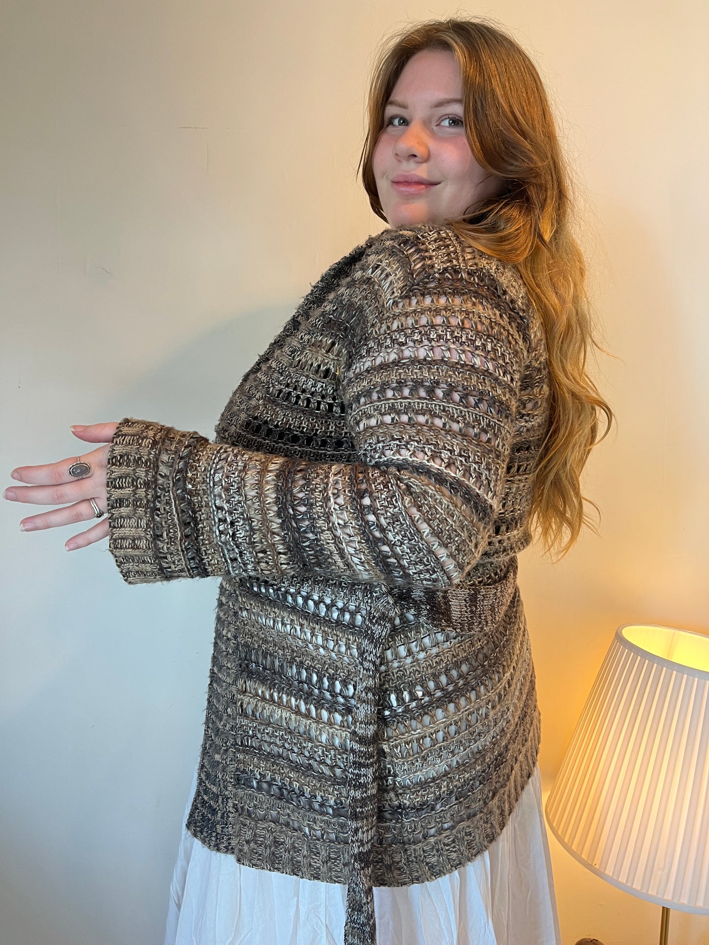 Vintage brown crochet cardigan