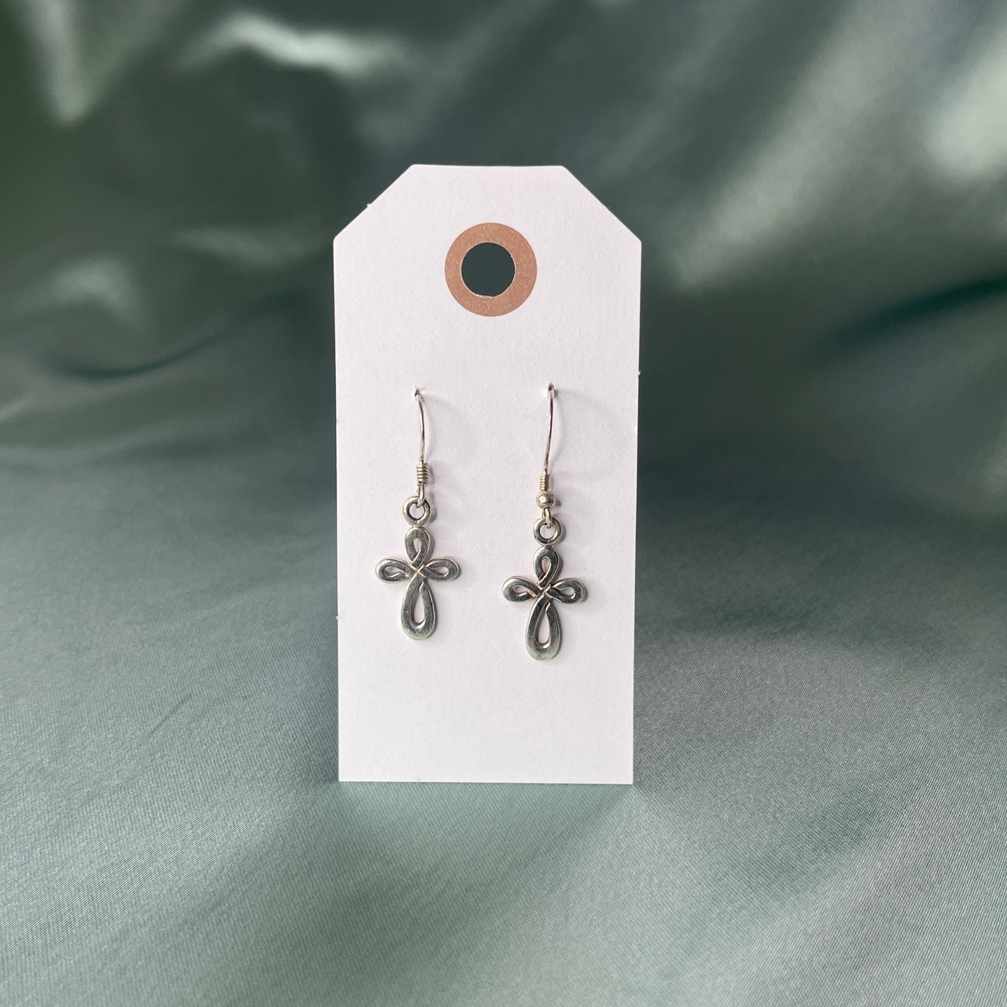Silver Cross Knot Earrings