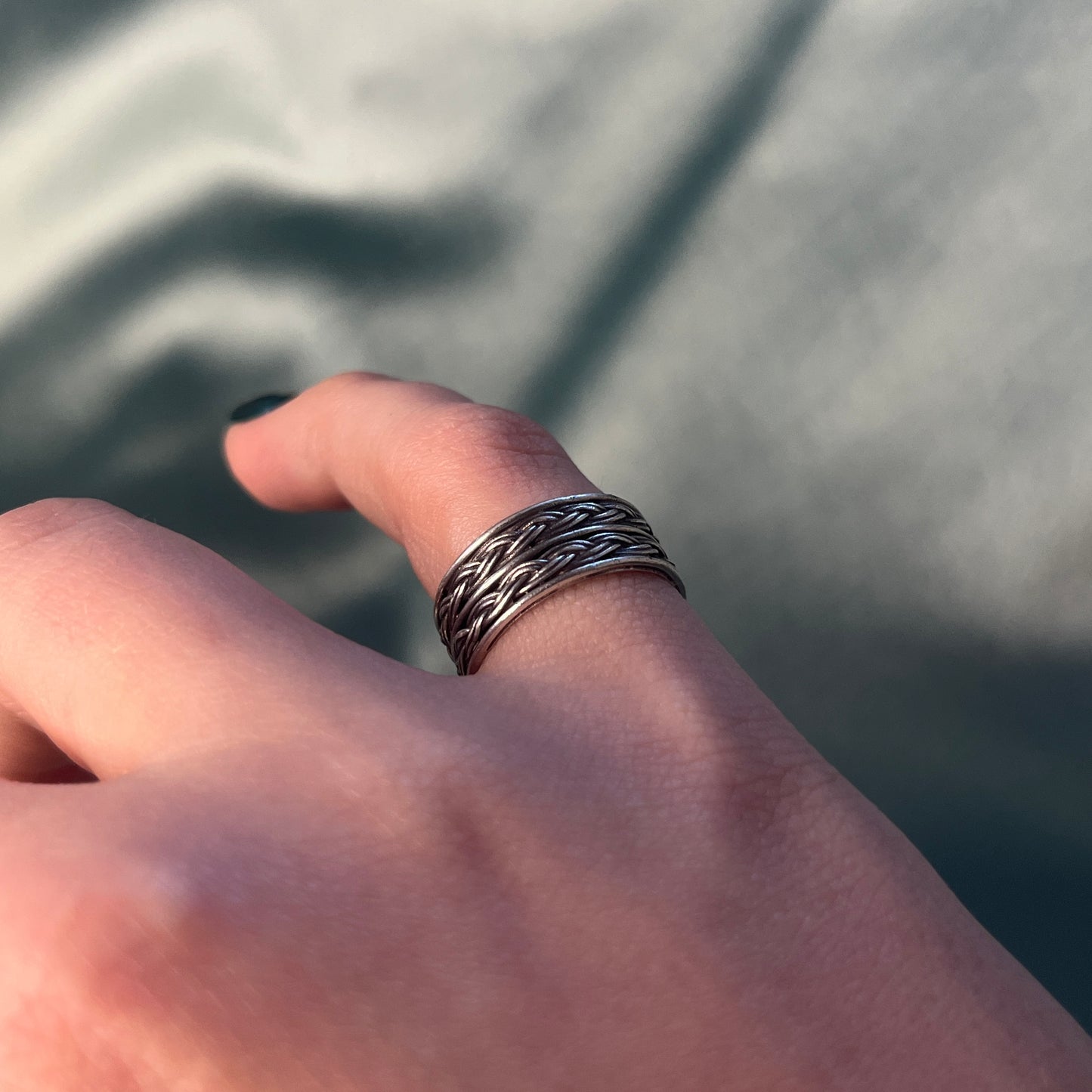 Silver Double Plaited Band Ring
