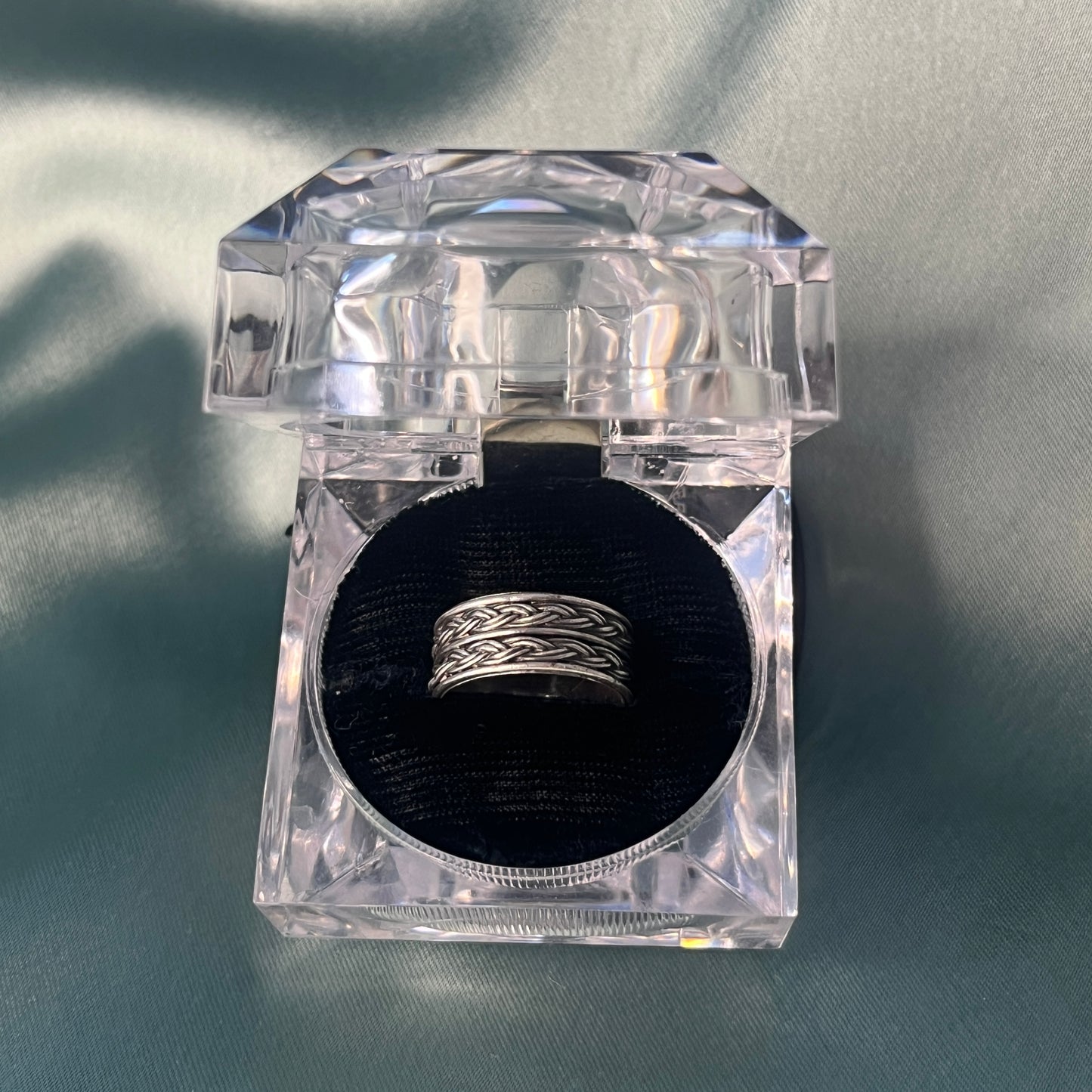 Silver Double Plaited Band Ring