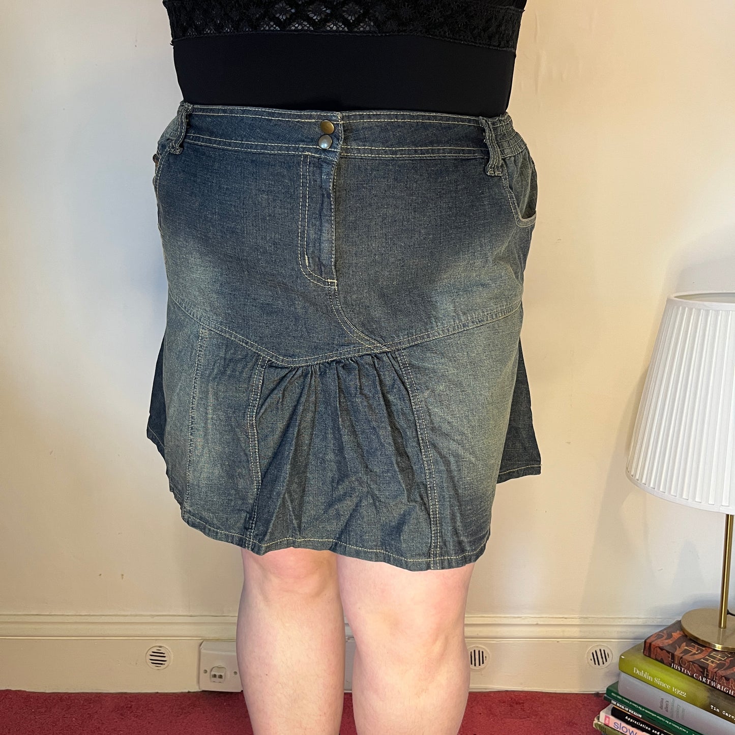Vintage Y2K denim mini skirt - UK 22