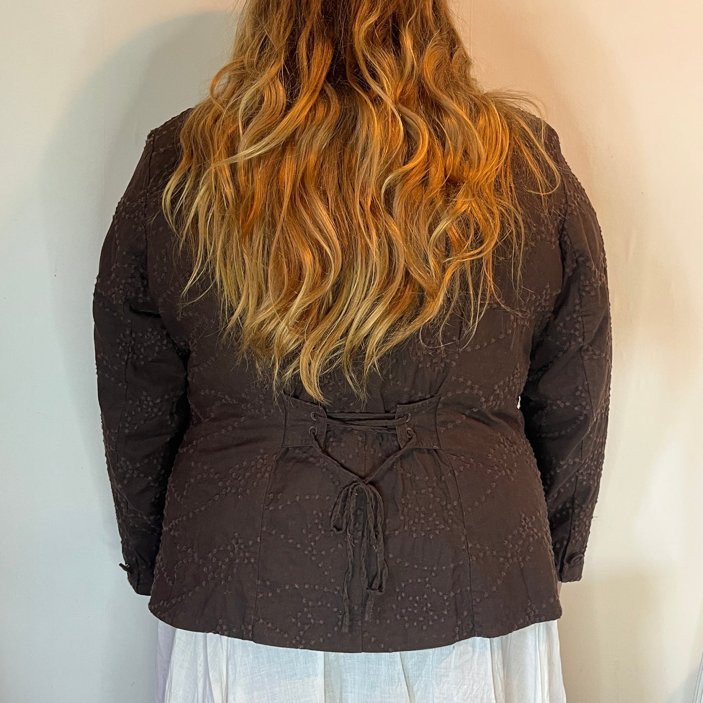 Vintage Brown Embroidered Blazer - UK 24