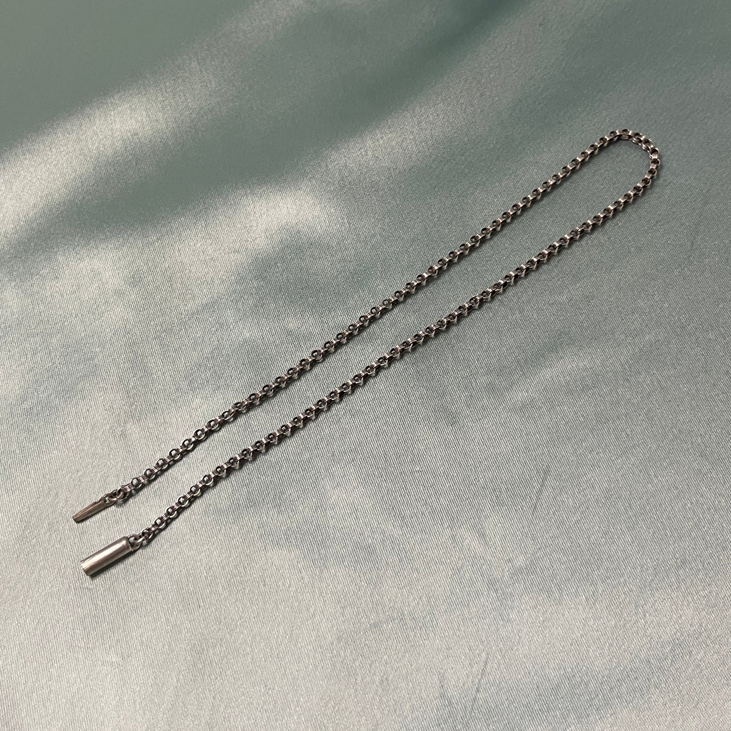 Thin Silver Cable Chain Double Wrap Bracelet