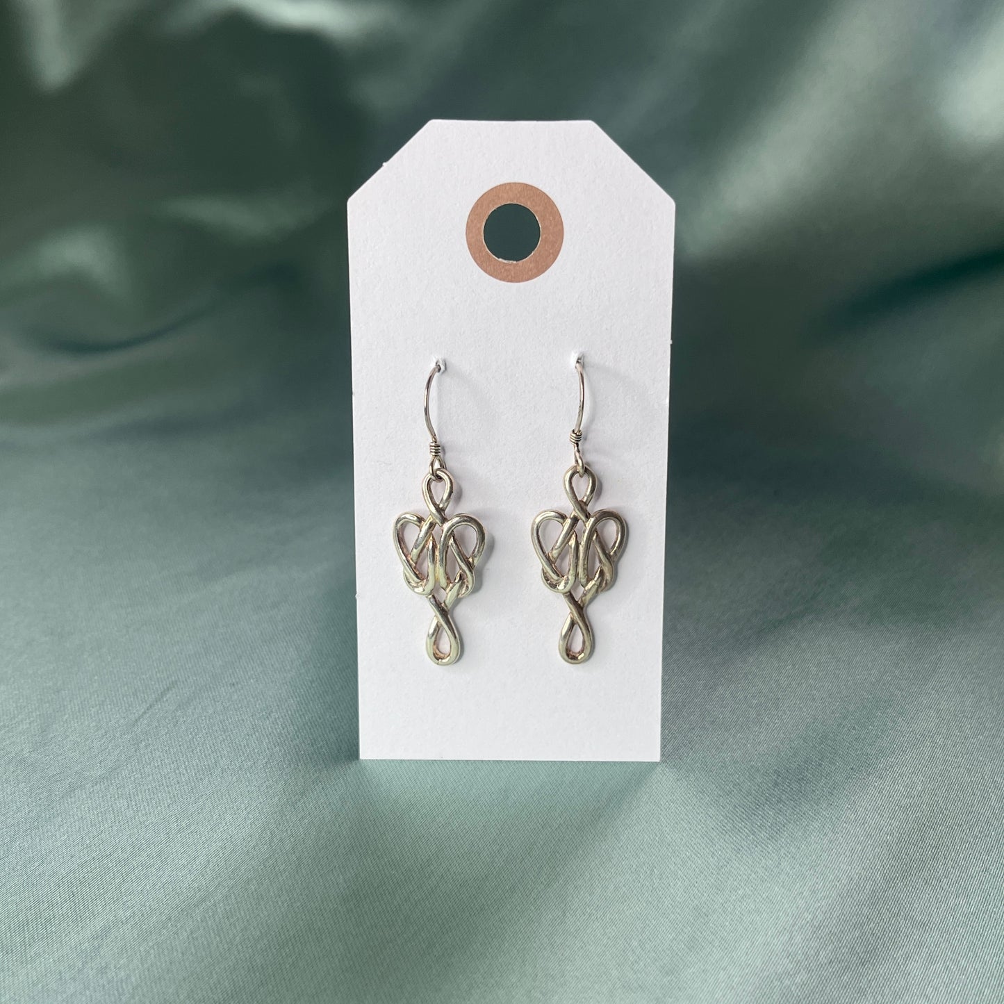 Silver Knot Motif Earrings
