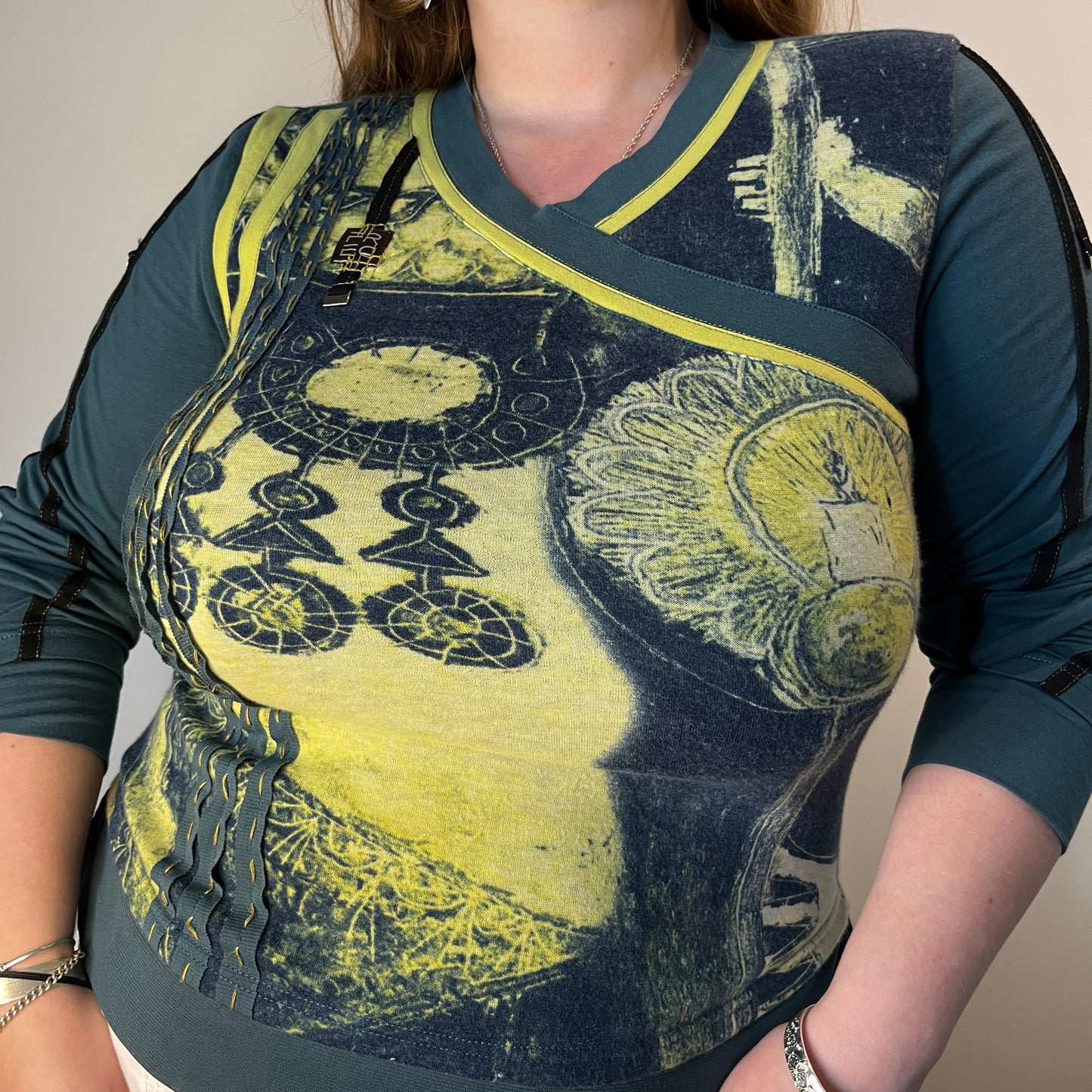 Vintage Art Print Patchwork Long Sleeve – UK 20