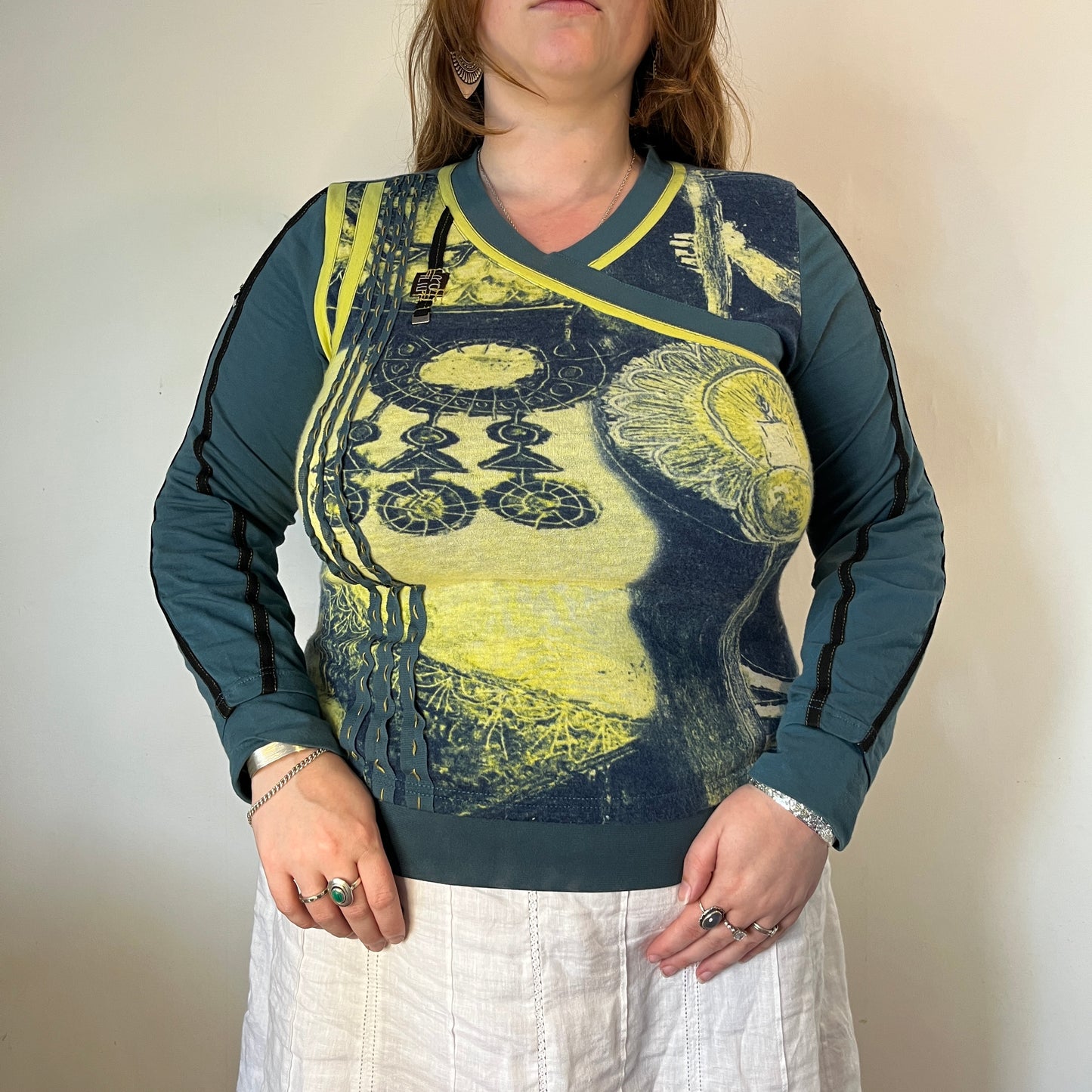 Vintage Art Print Patchwork Long Sleeve – UK 20