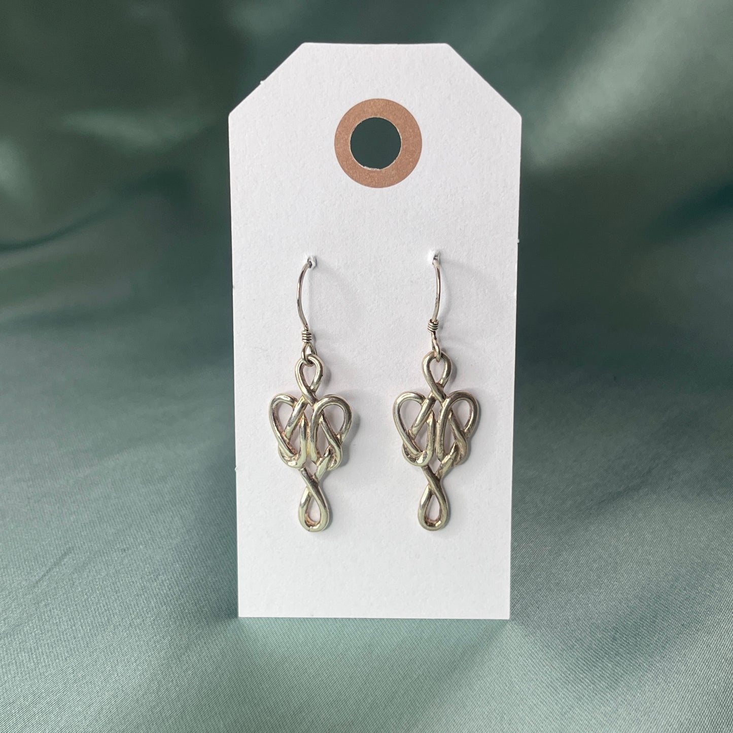Silver Knot Motif Earrings