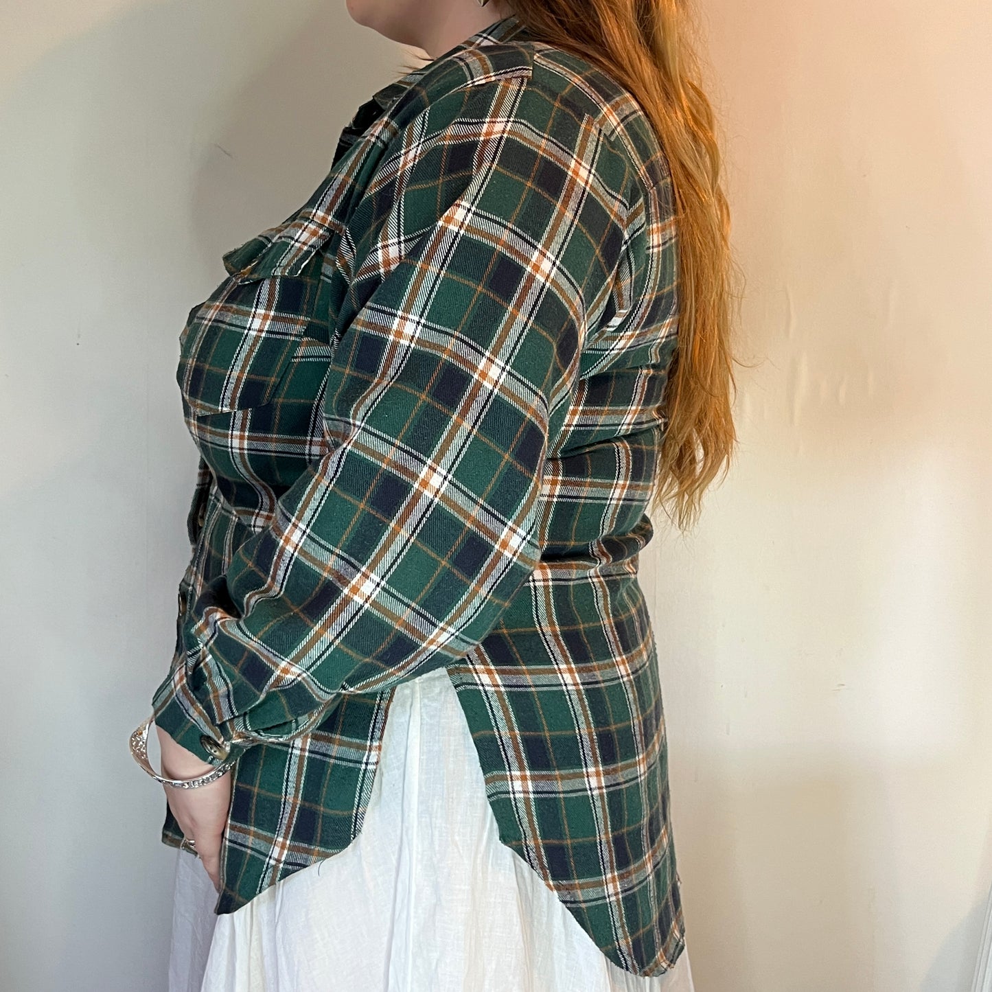 Green Plaid Shirt - UK 14