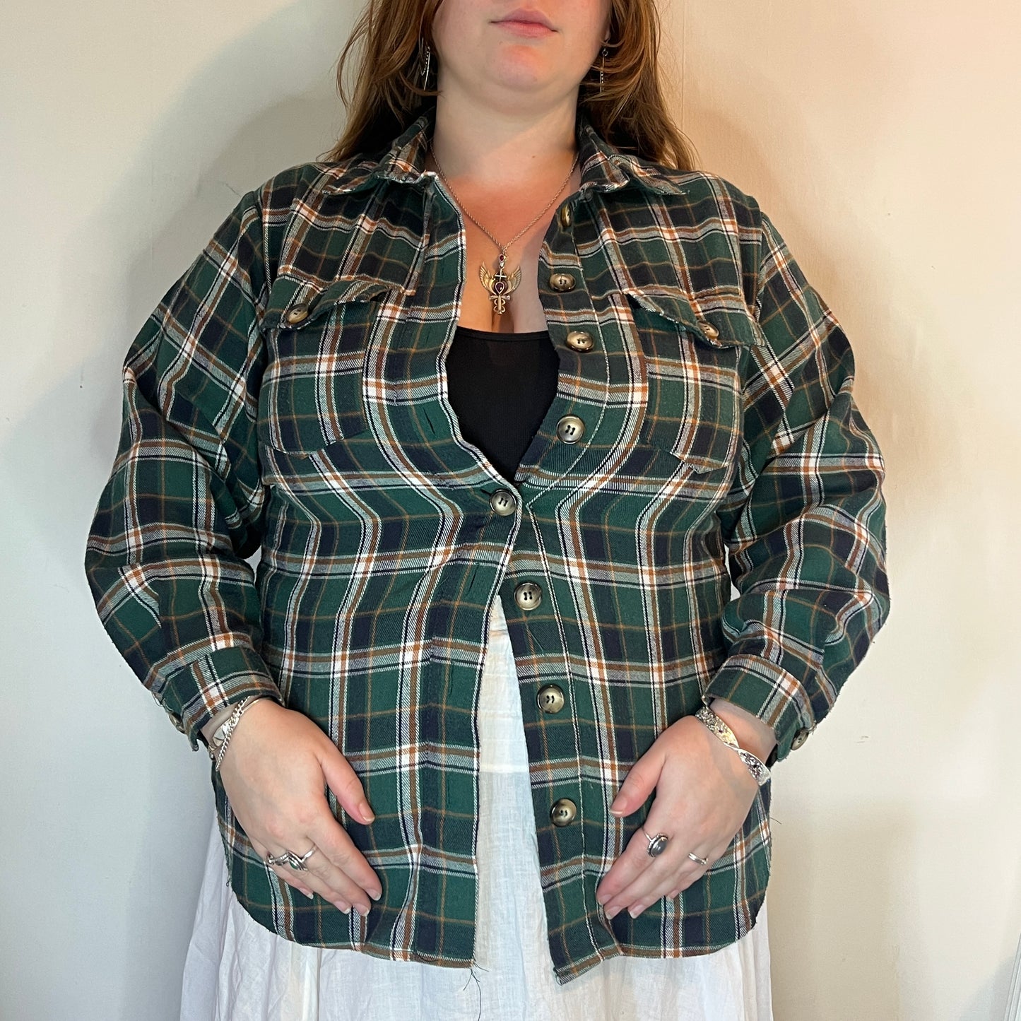 Green Plaid Shirt - UK 14