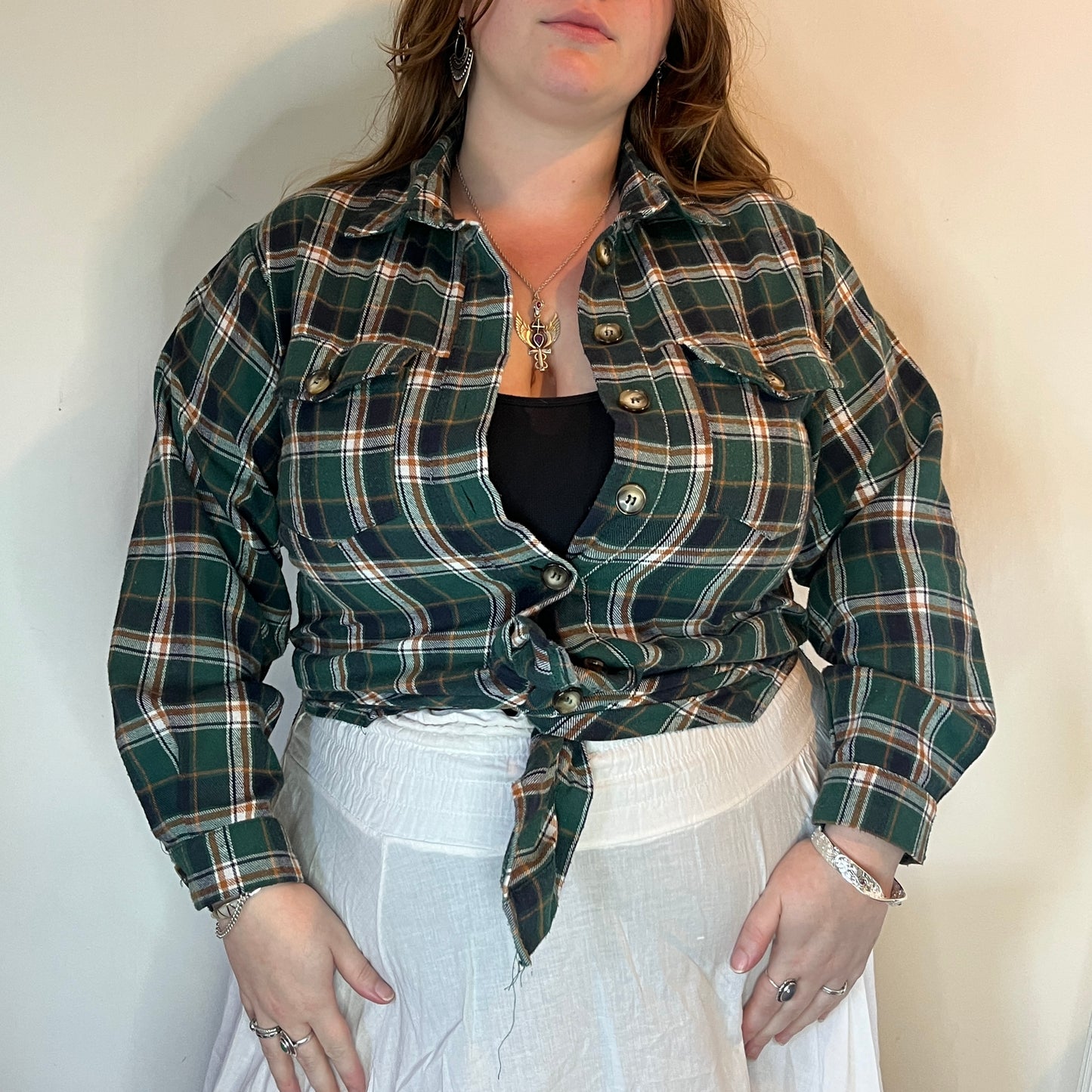 Green Plaid Shirt - UK 14