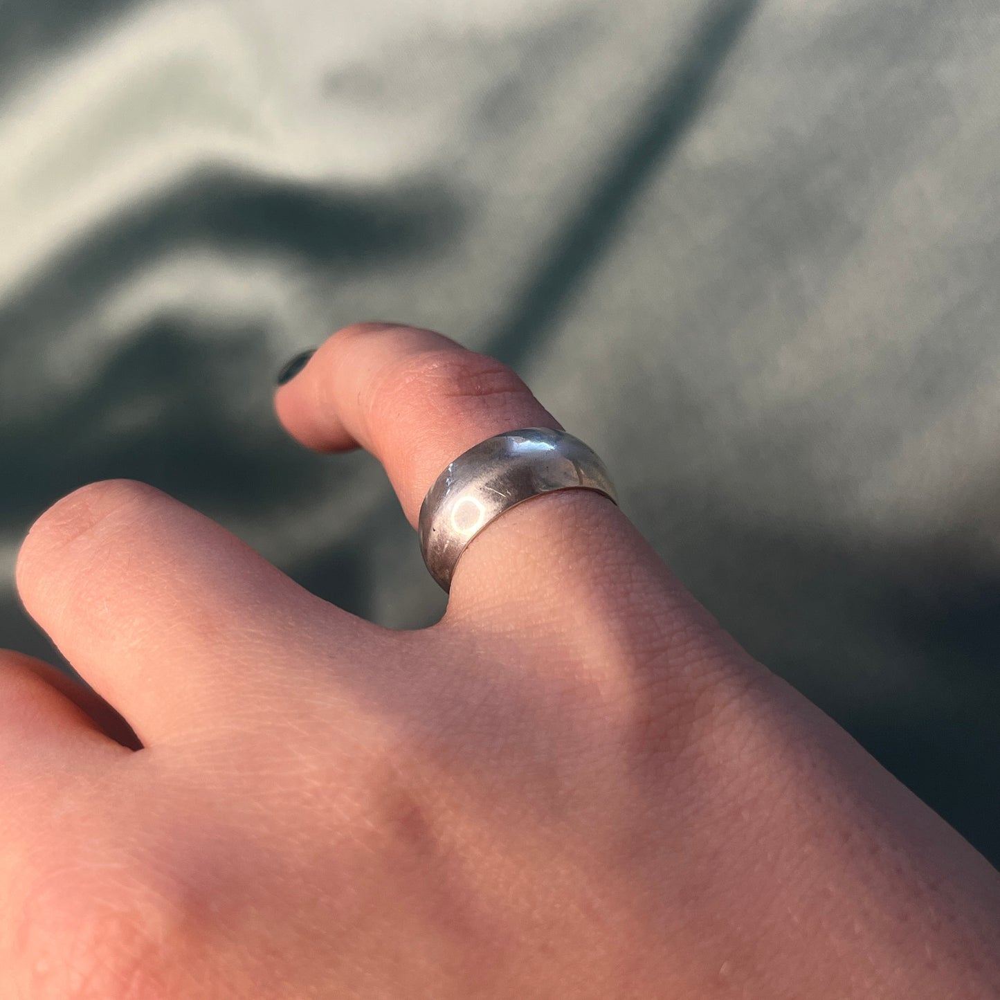 Silver Thin Puffy Ring