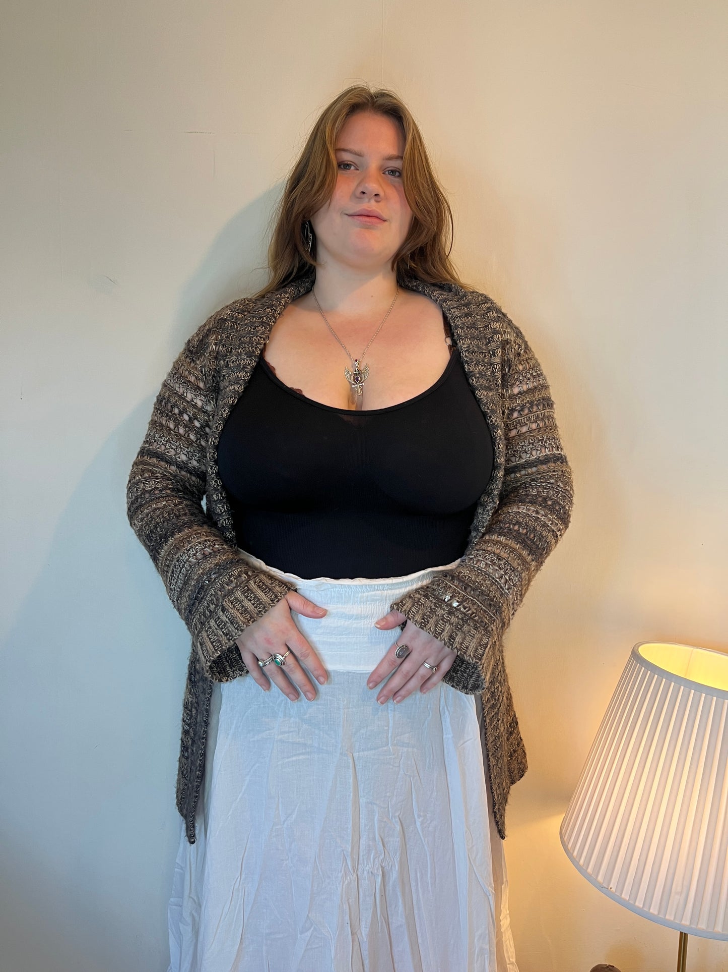 Vintage brown crochet cardigan