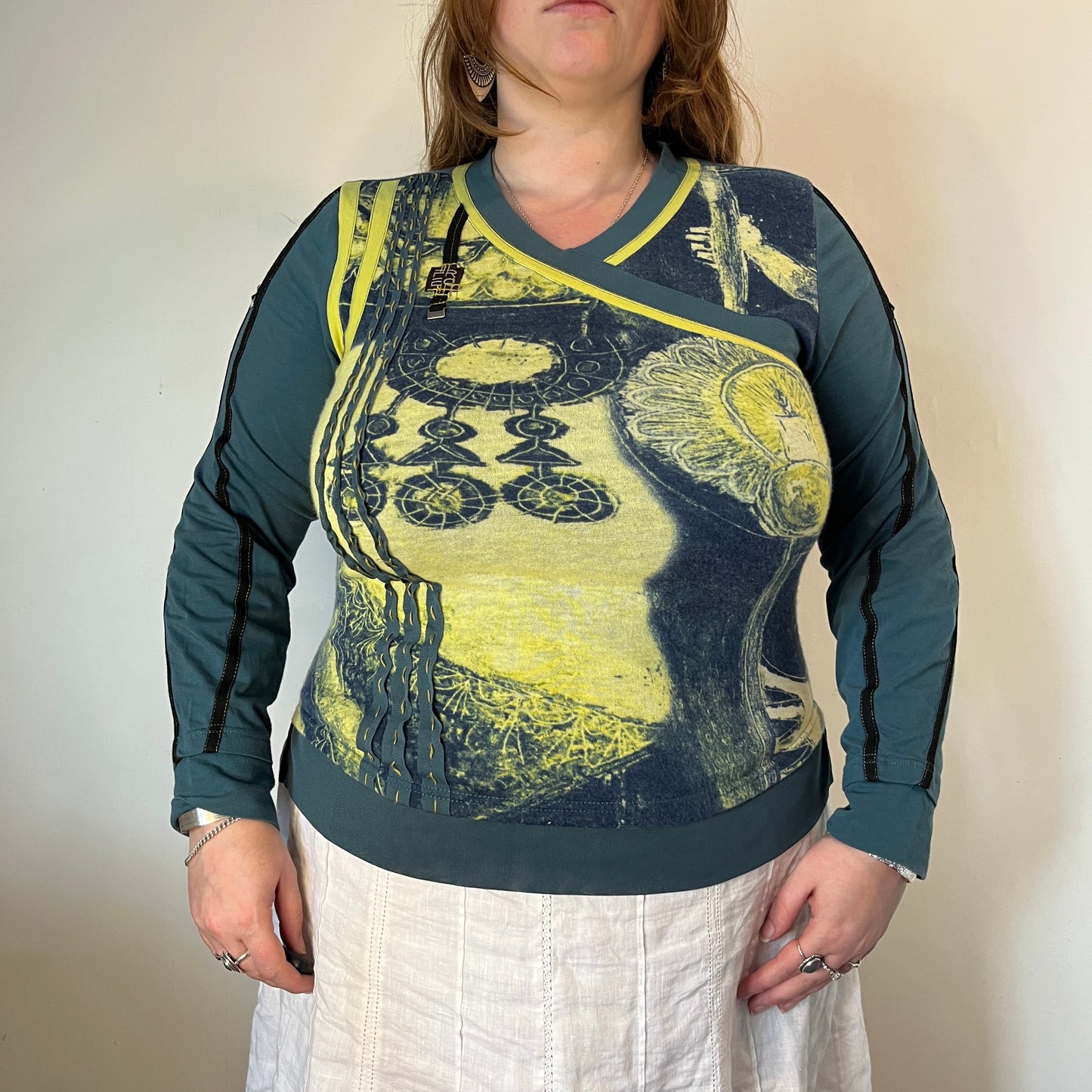 Vintage Art Print Patchwork Long Sleeve – UK 20