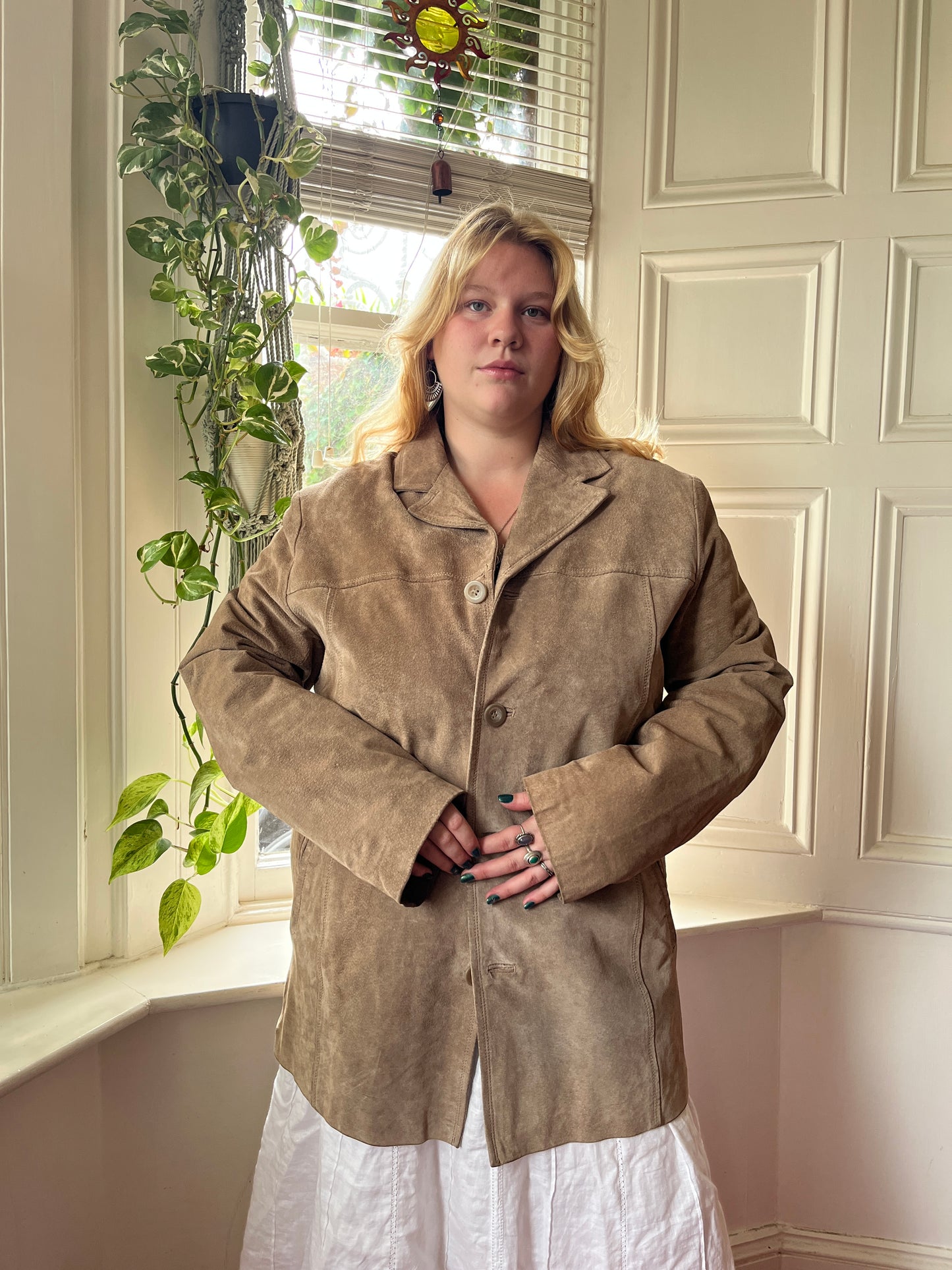 Vintage Suede Tan Jacket - UK 22