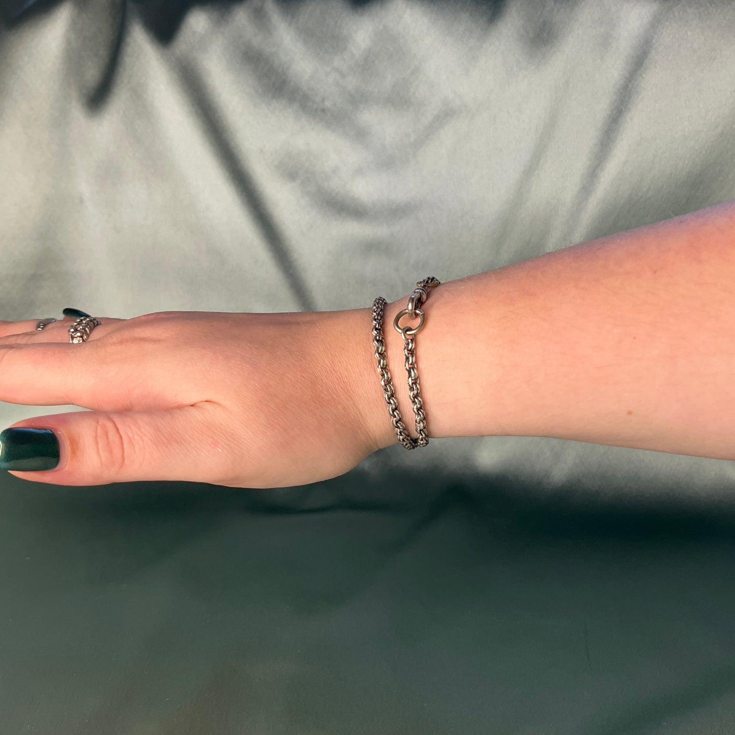 Silver Cable Chain Double Wrap Bracelet