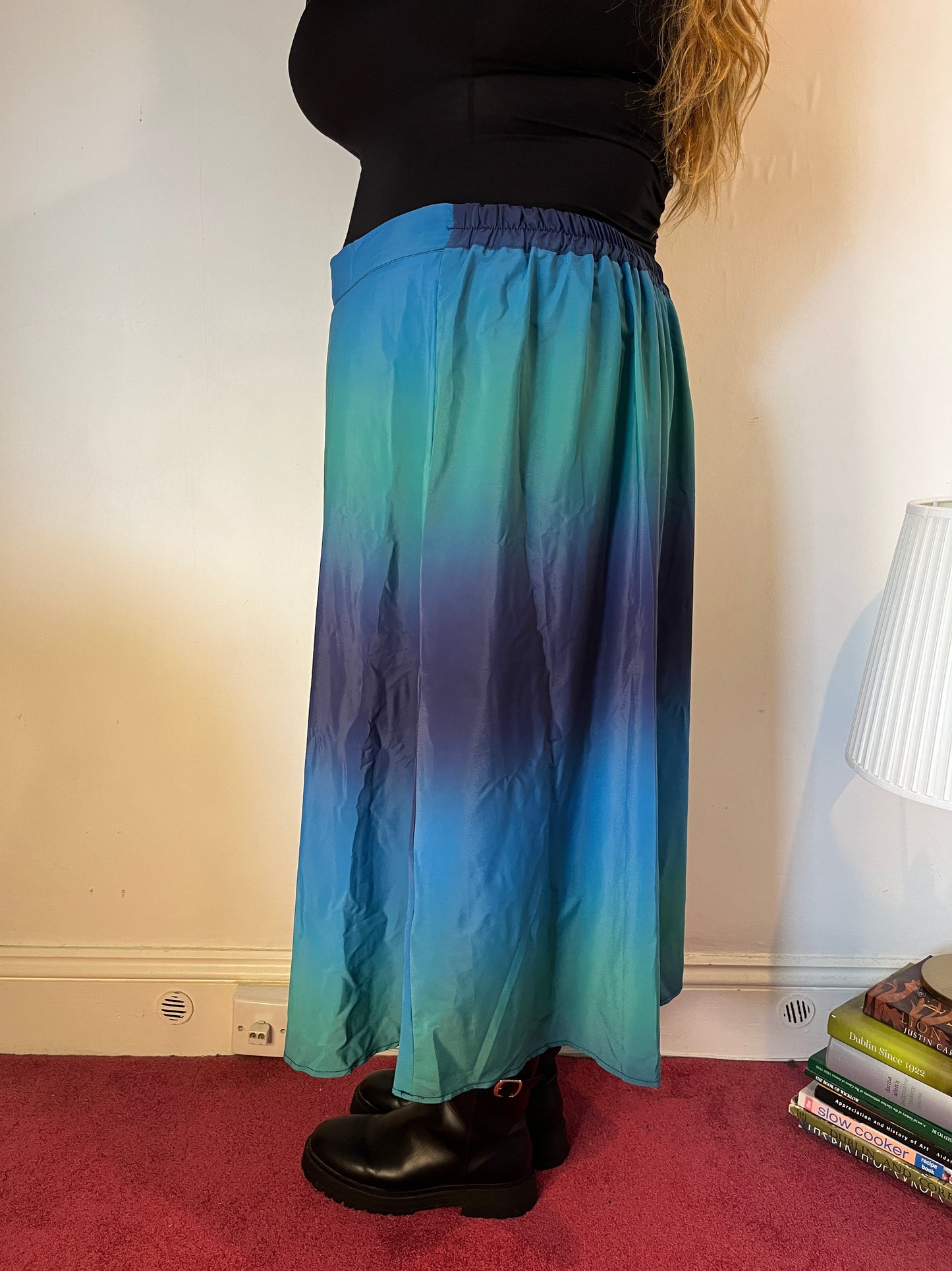 Vintage Blue Ombre Midi Skirt – UK 28