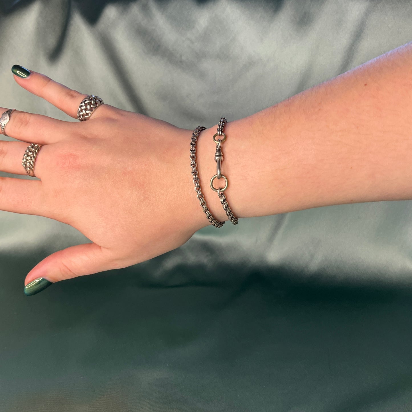 Silver Cable Chain Double Wrap Bracelet