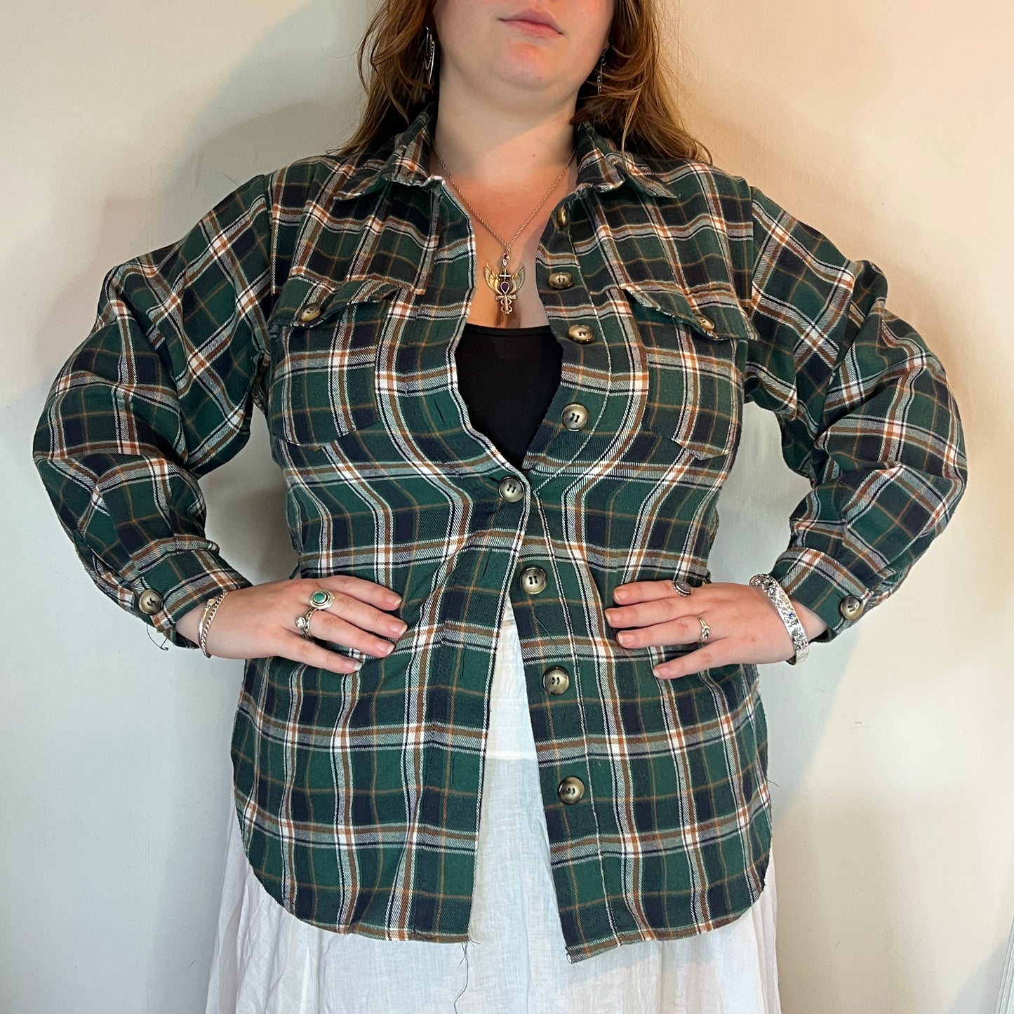 Green Plaid Shirt - UK 14