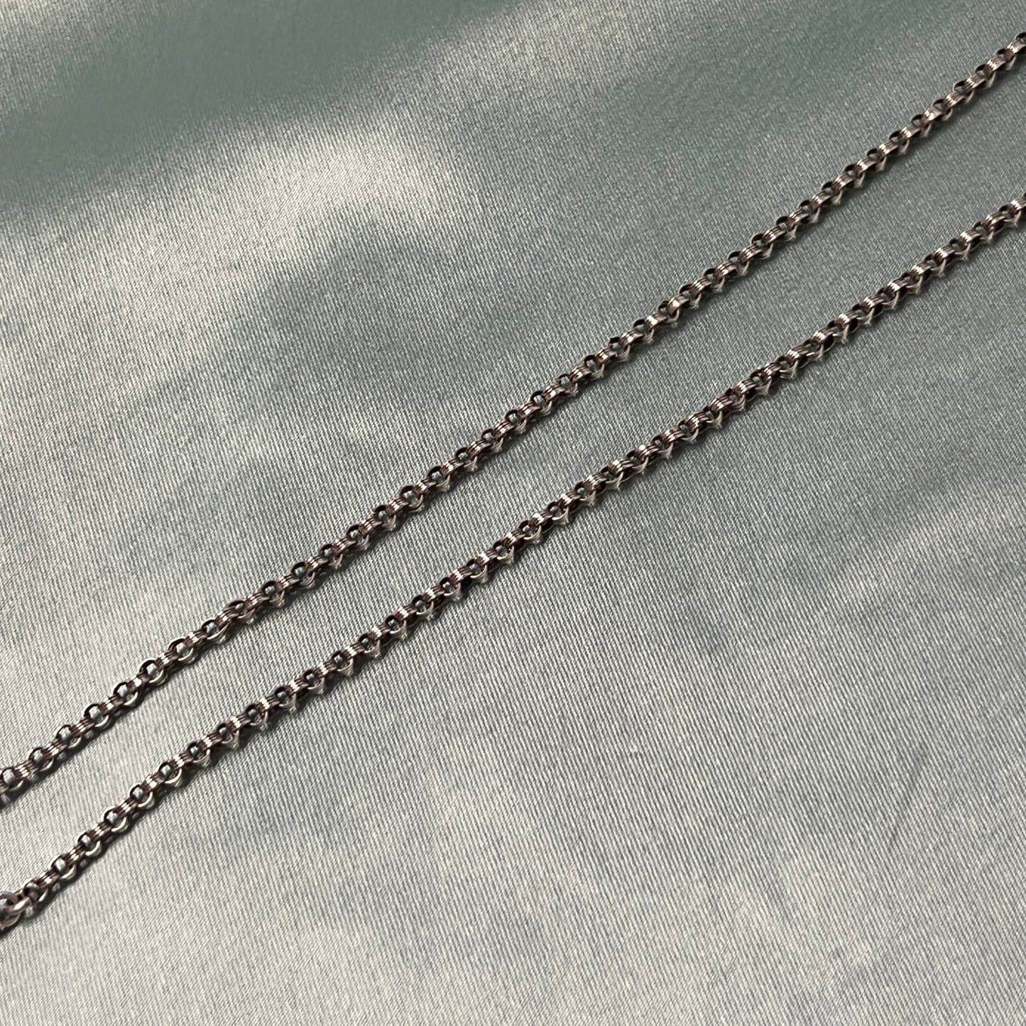 Thin Silver Cable Chain Double Wrap Bracelet