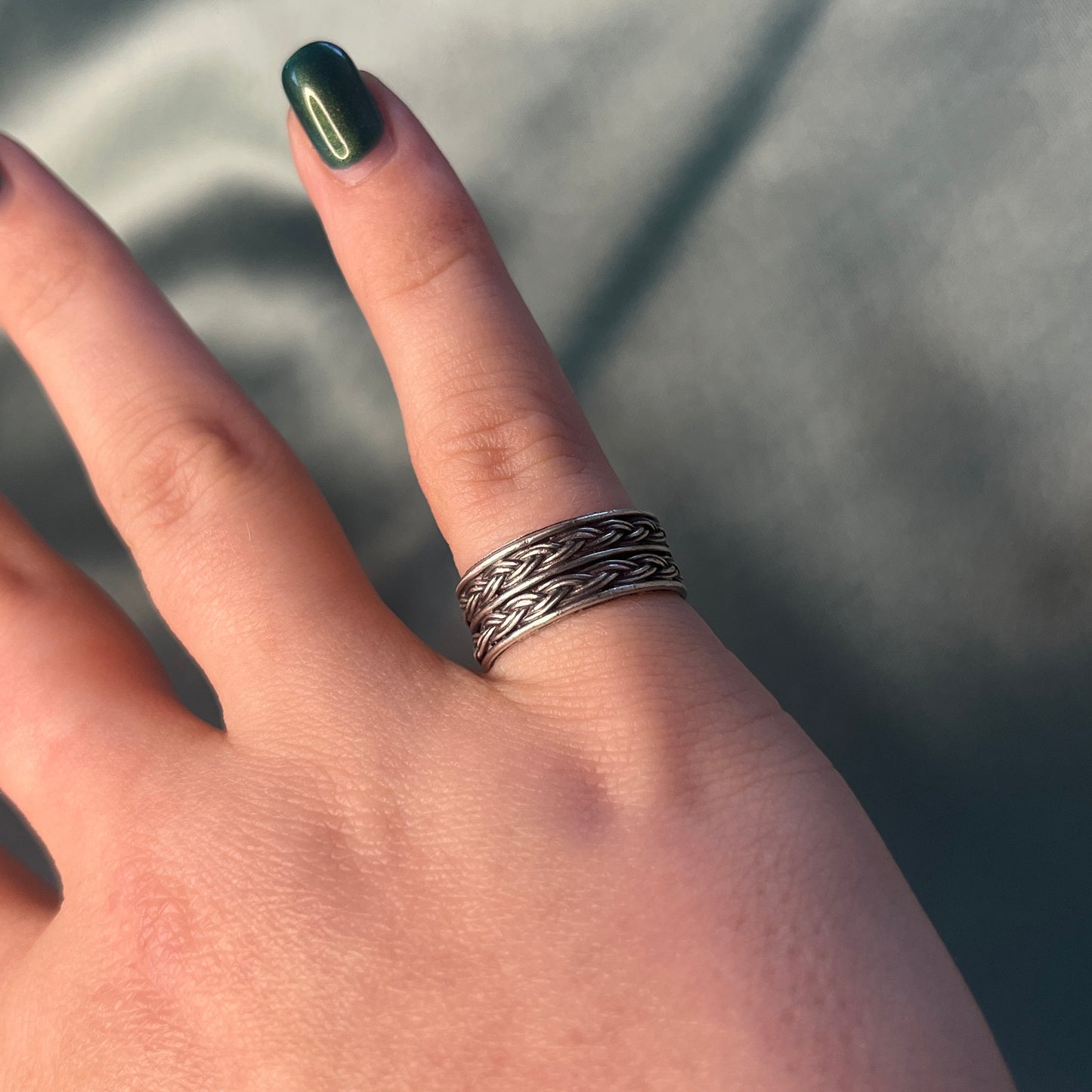 Silver Double Plaited Band Ring