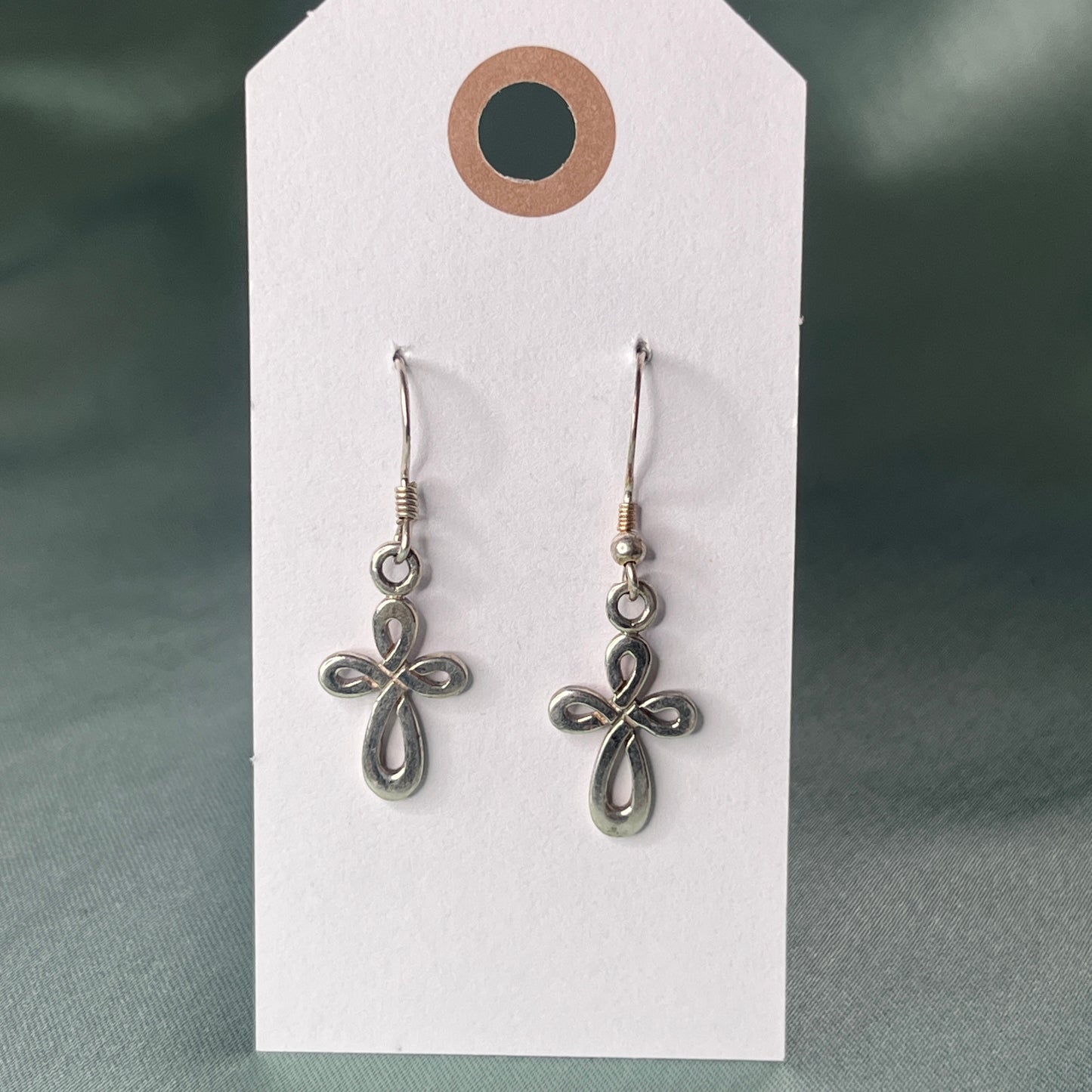 Silver Cross Knot Earrings