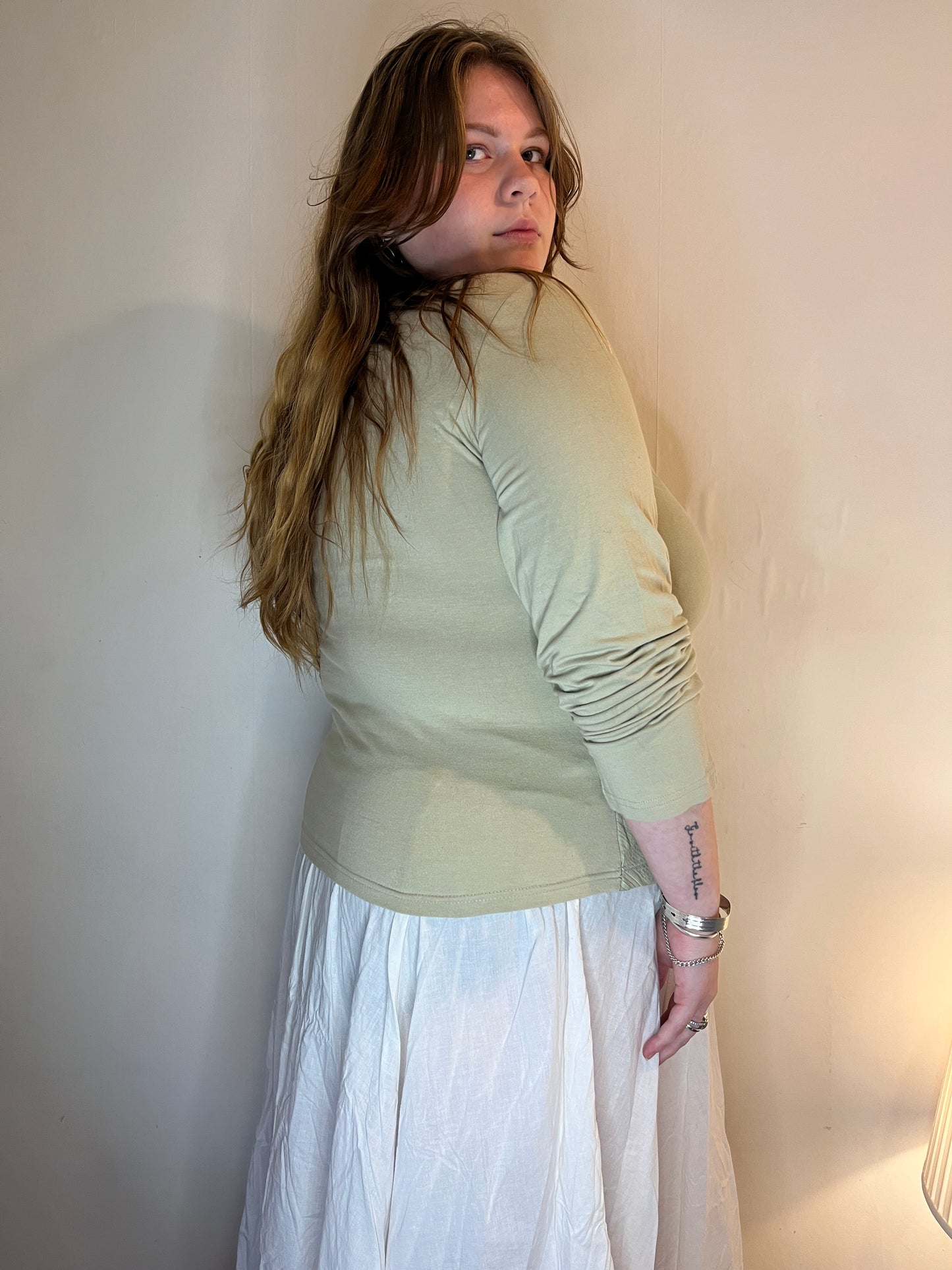 Vintage asymmetrical green t shirt