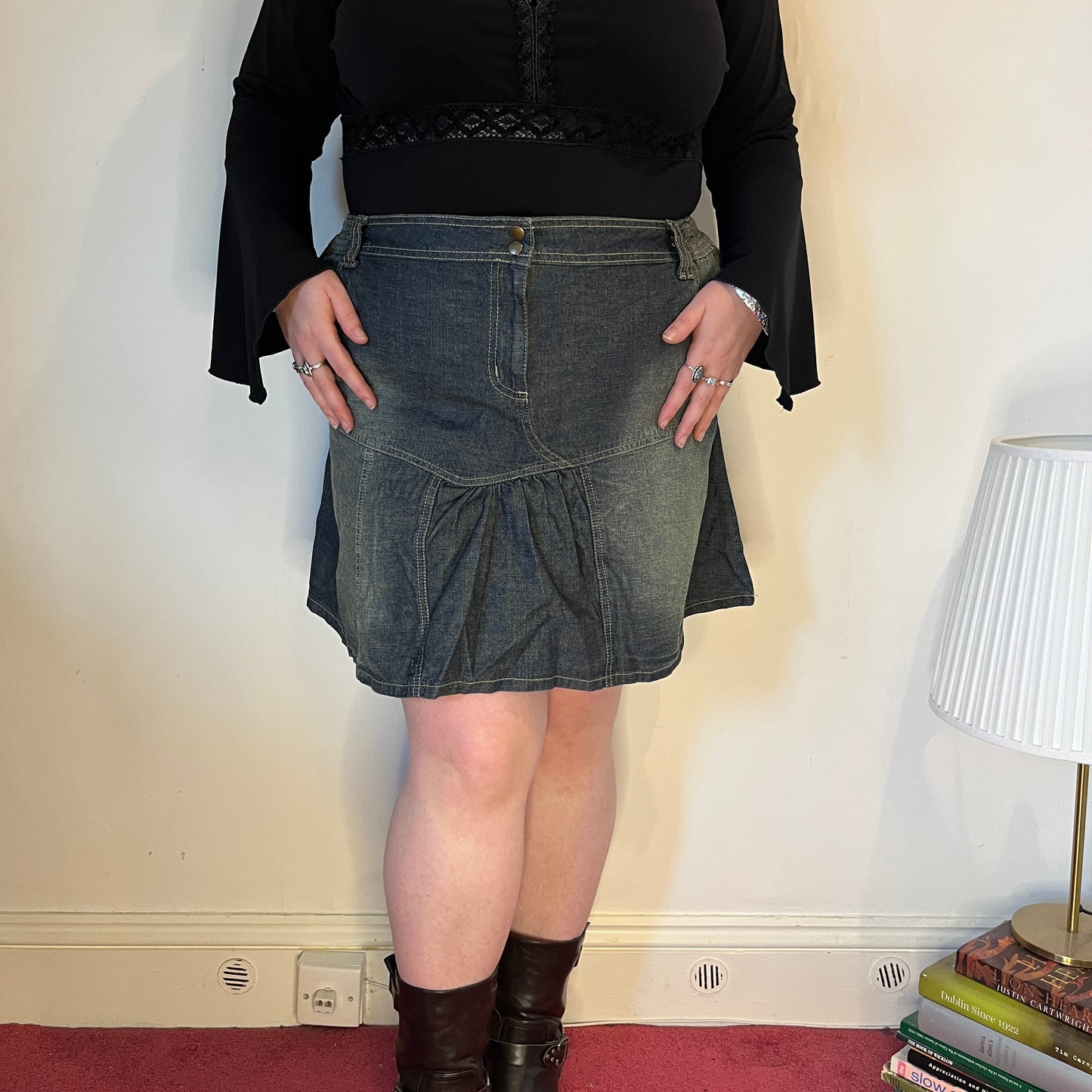 Vintage Y2K denim mini skirt - UK 22