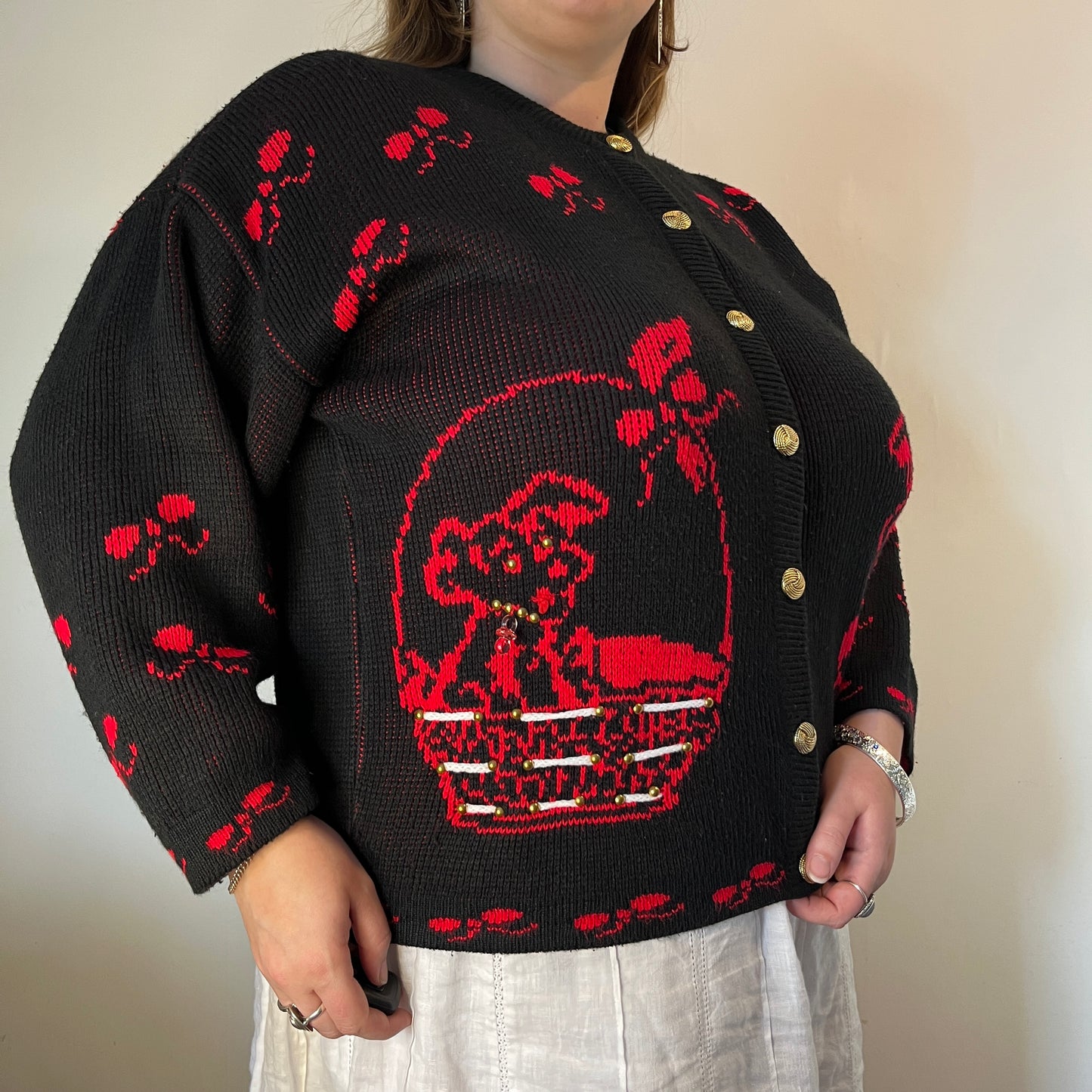 Vintage Novelty Knit Cardigan – UK 22