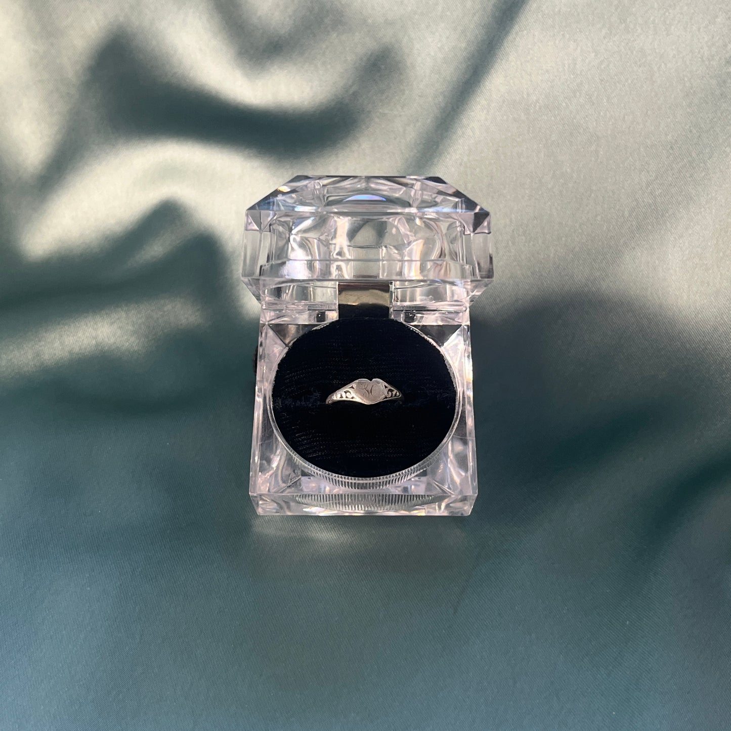 Silver Mini Heart Signet Ring