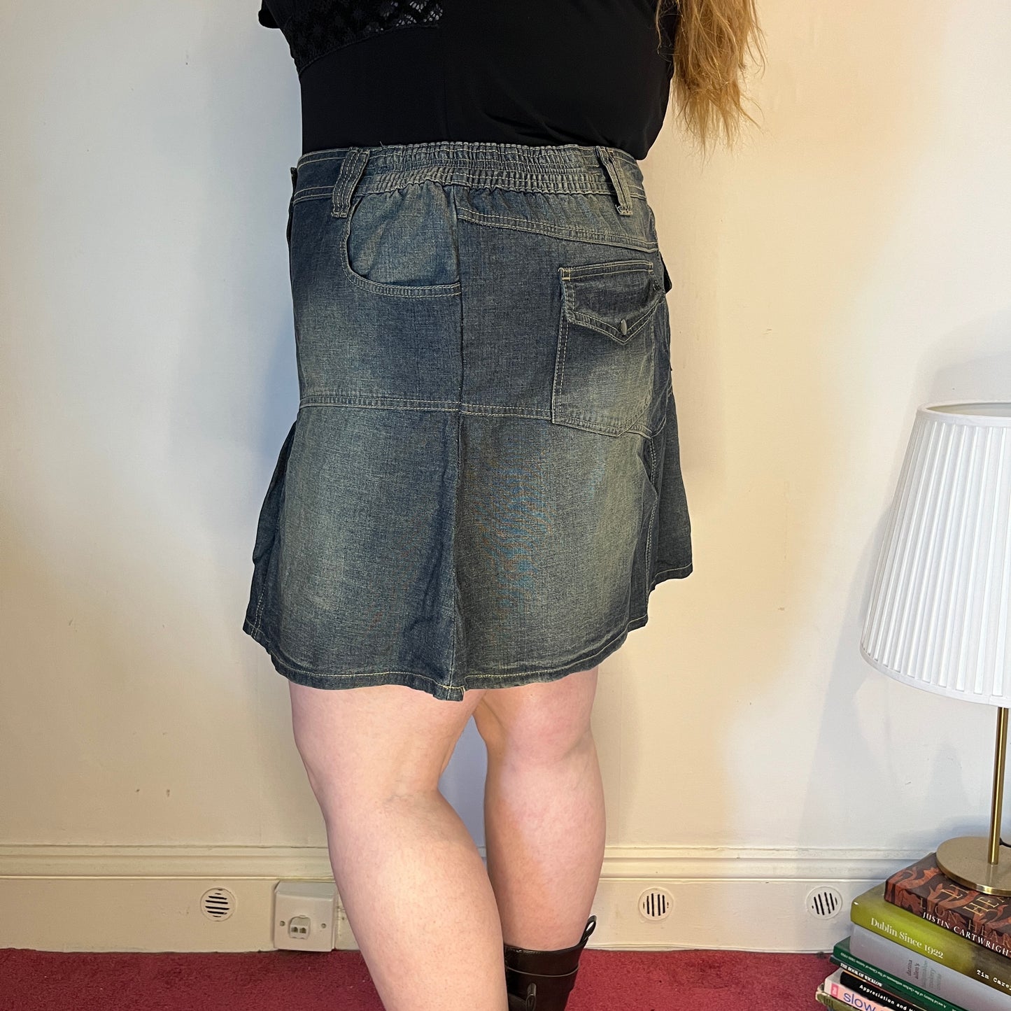 Vintage Y2K denim mini skirt - UK 22
