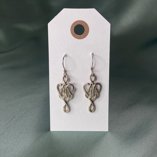Silver Knot Motif Earrings