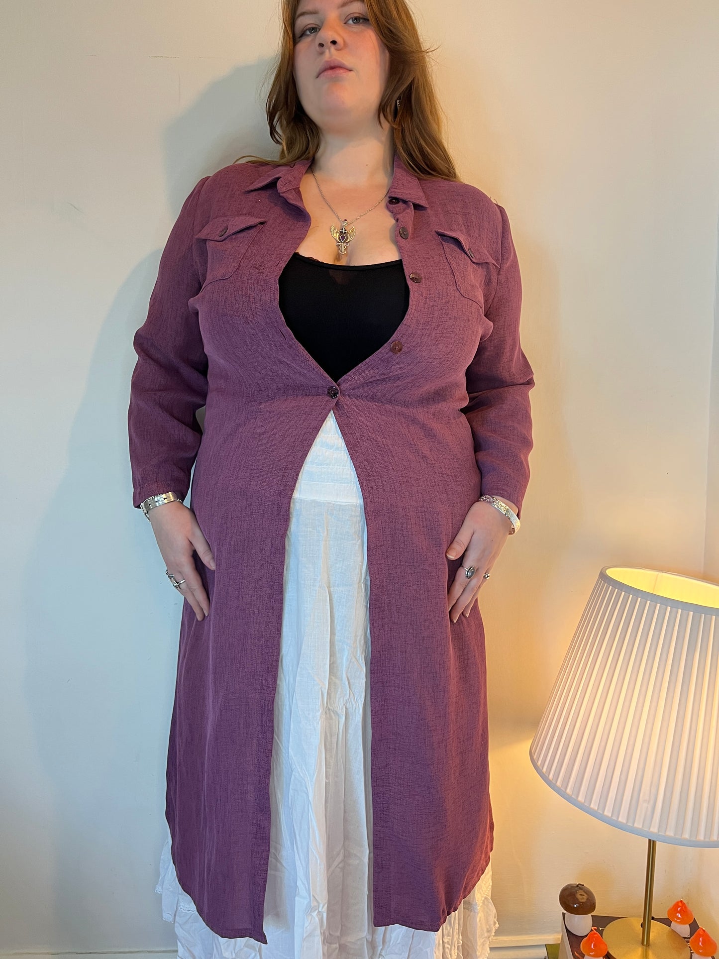 Vintage pink duster cardigan