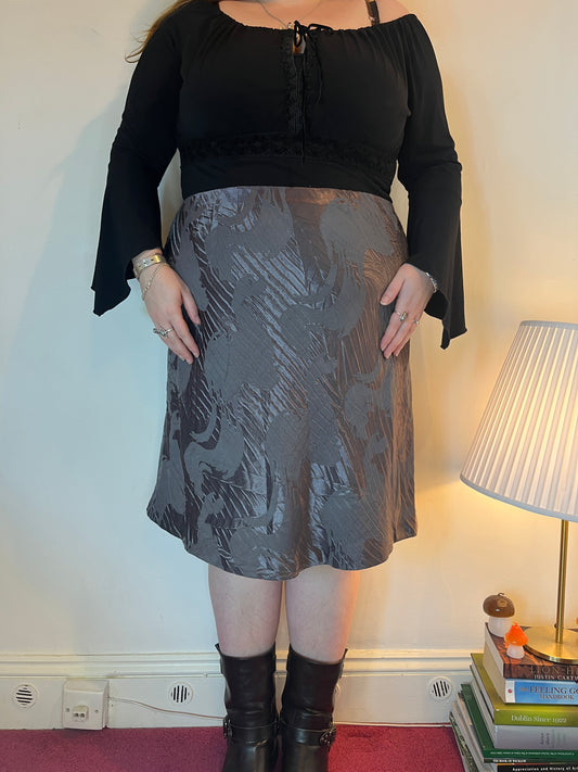 Vintage metallic midi skirt