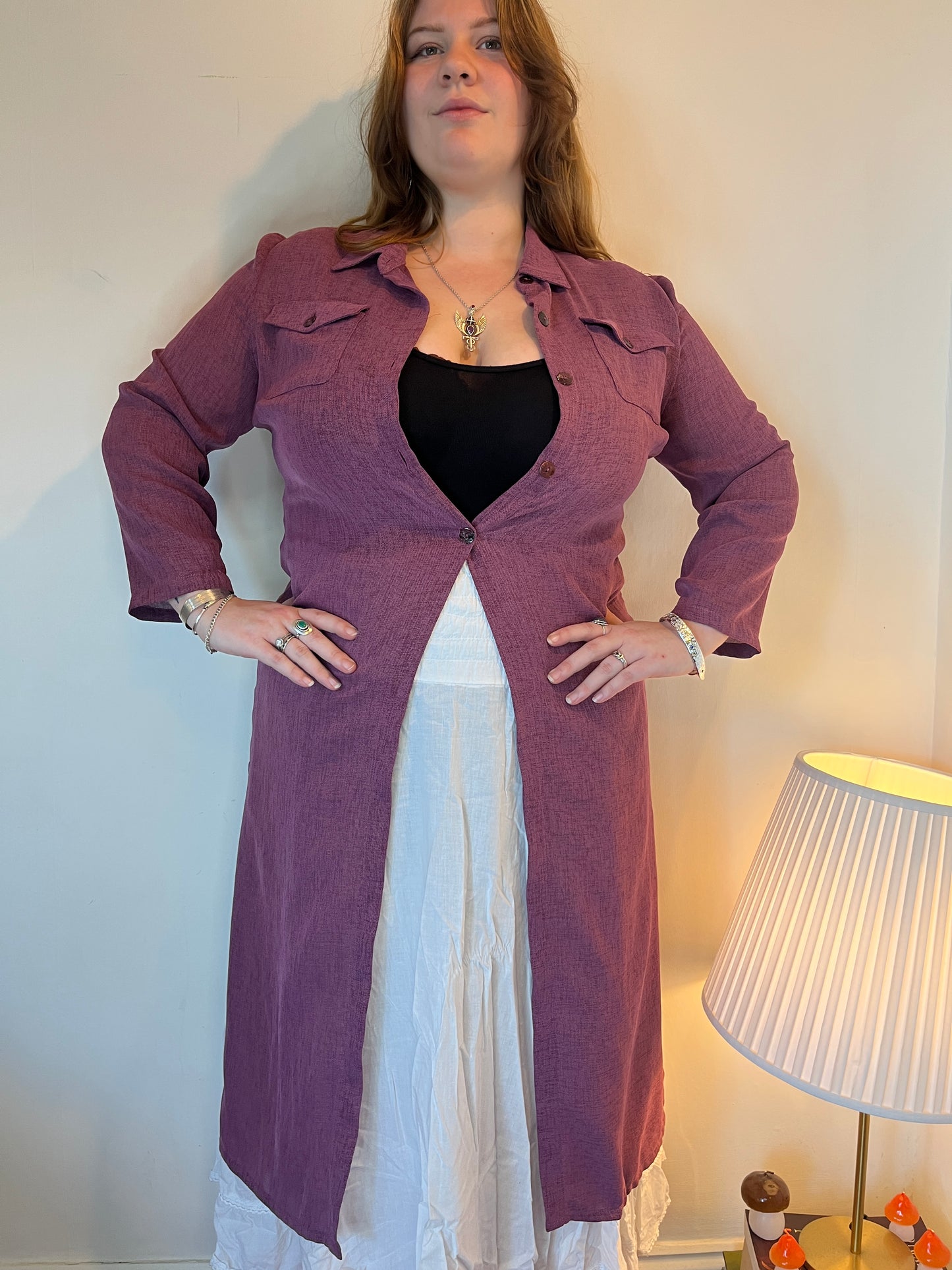 Vintage pink duster cardigan