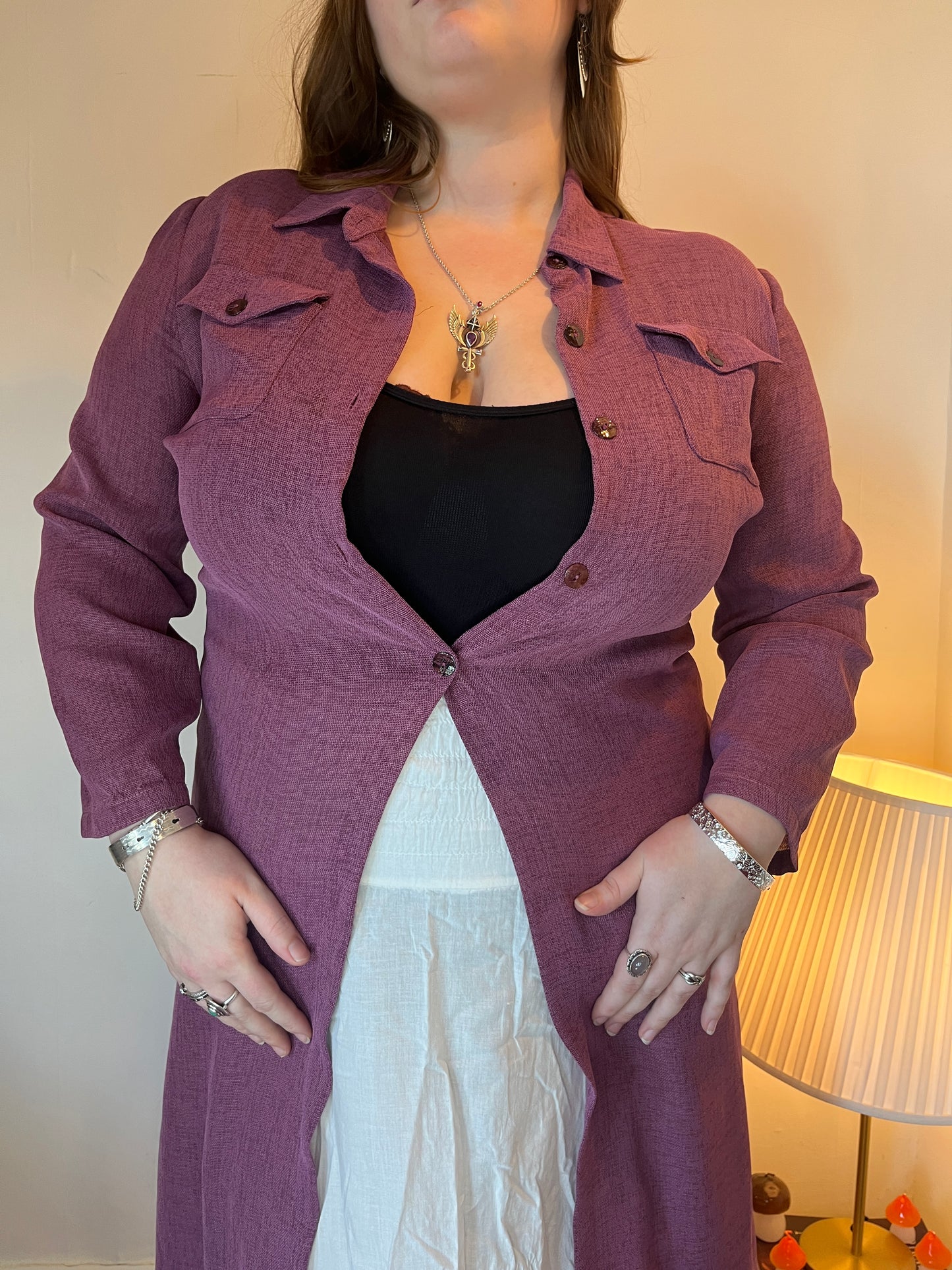 Vintage pink duster cardigan