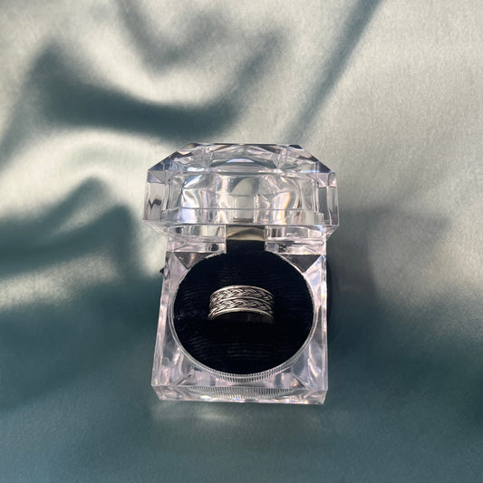 Silver Double Plaited Band Ring
