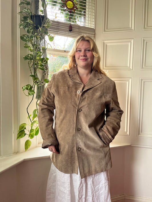 Vintage Suede Tan Jacket - UK 22