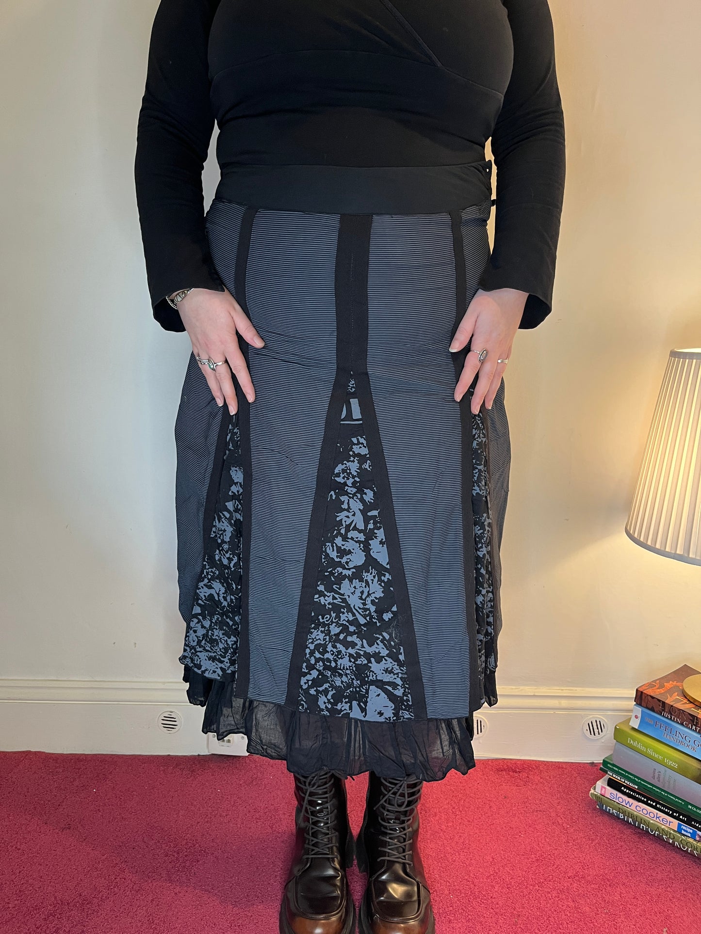 Vintage patchwork panel skirt