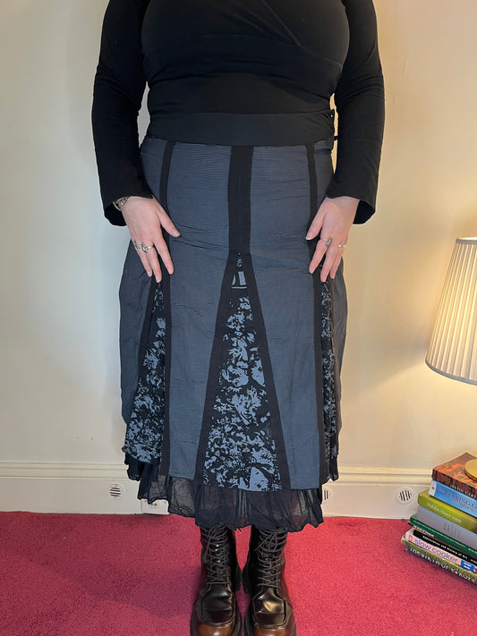 Vintage patchwork panel skirt