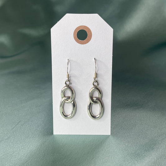 Silver Chunky Infinity Knot Earrings