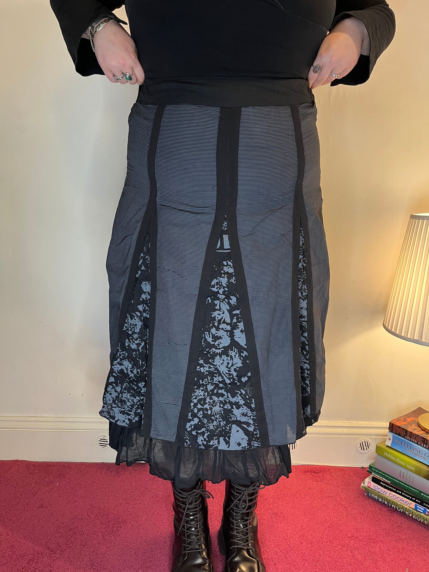 Vintage patchwork panel skirt