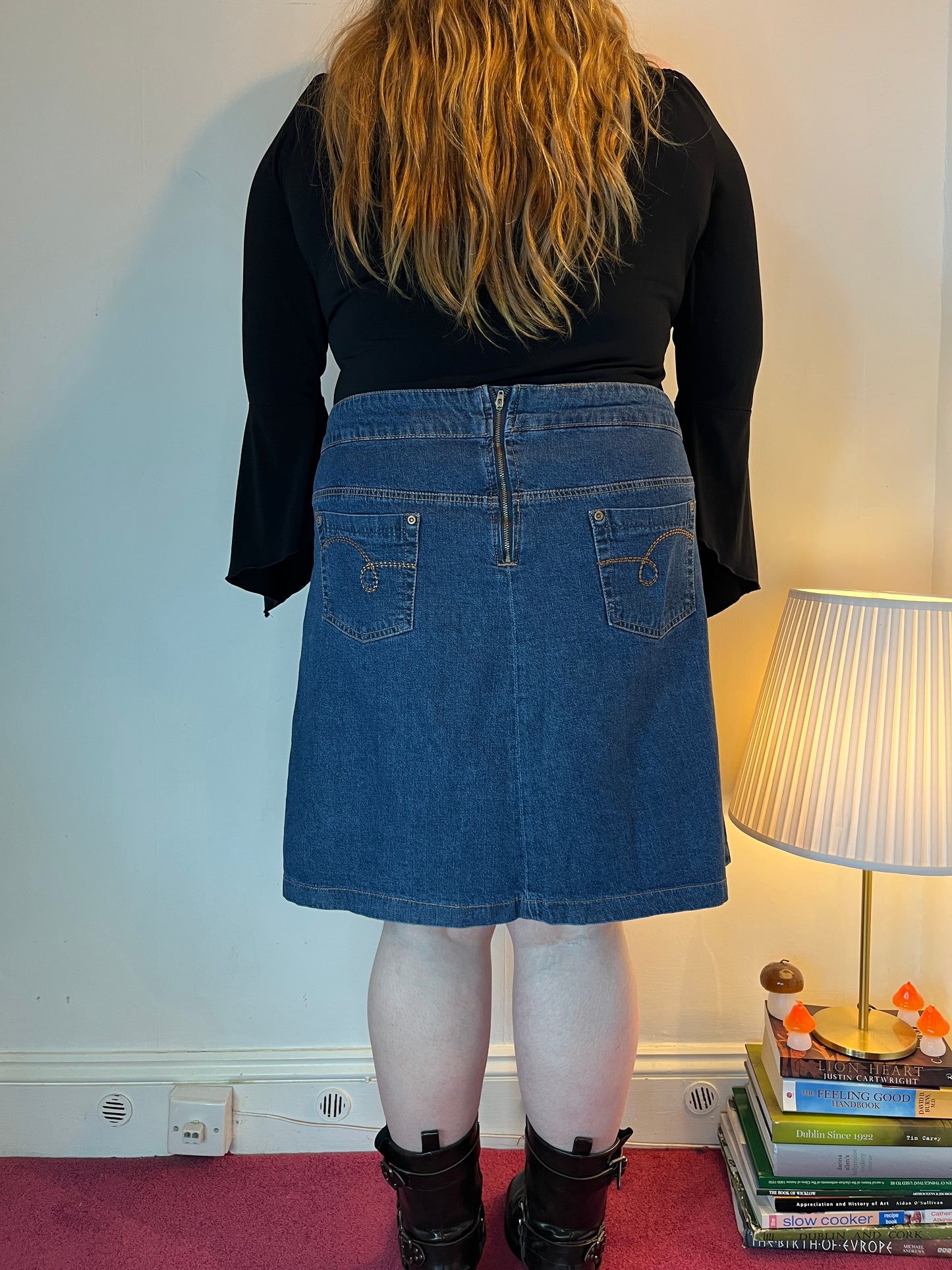 Vintage denim midi skirt 🦋