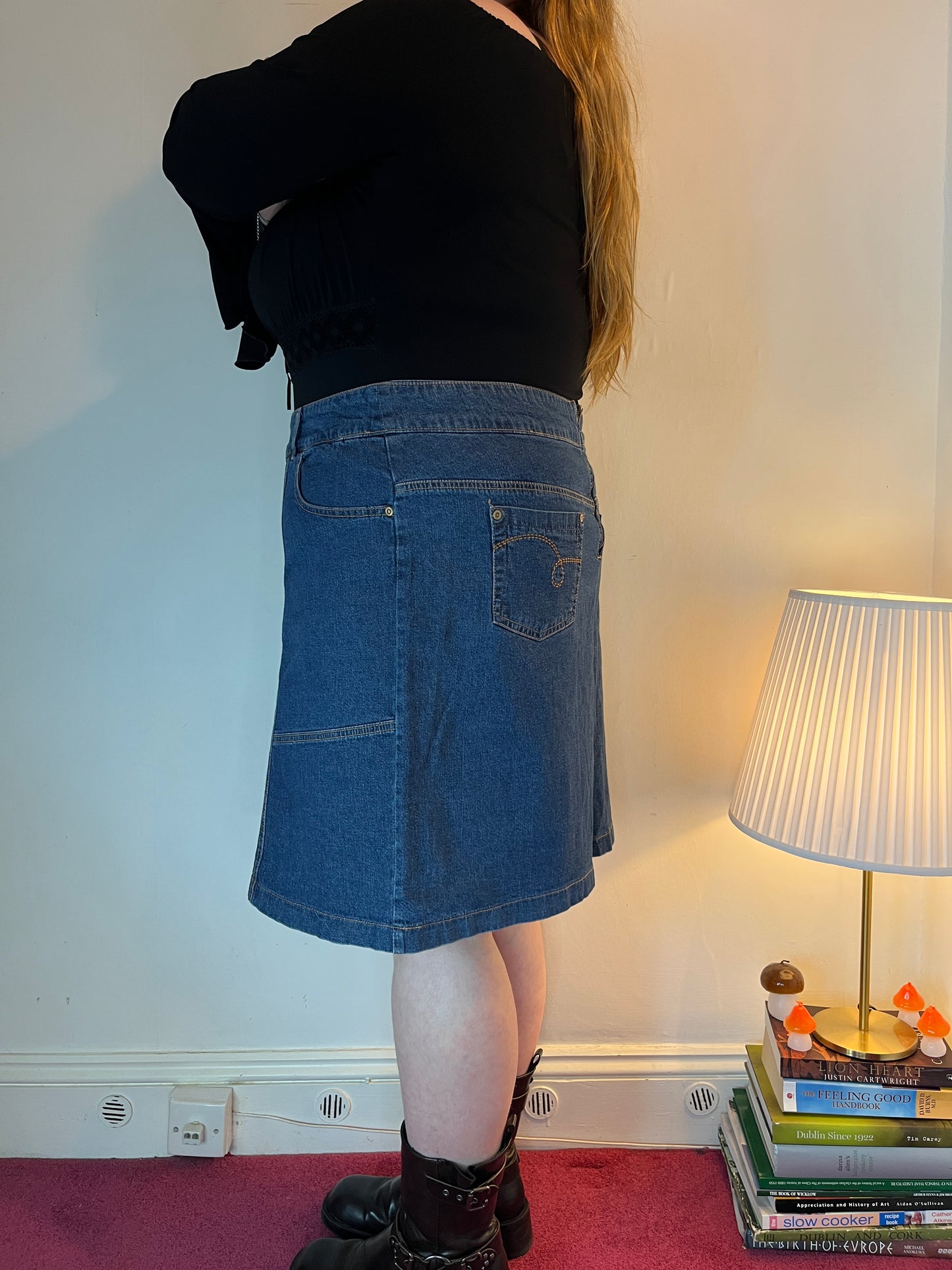 Vintage denim midi skirt 🦋