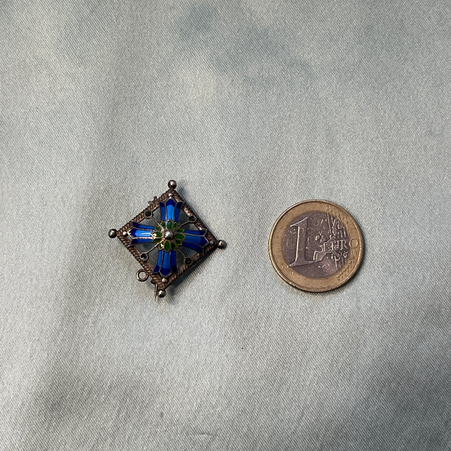 Victorian Silver and Enamel Brooch