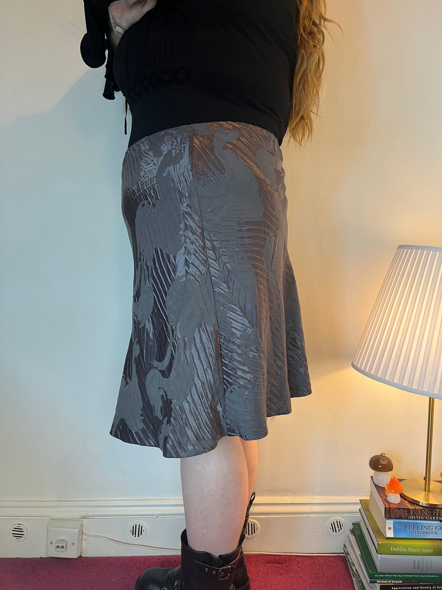 Vintage metallic midi skirt