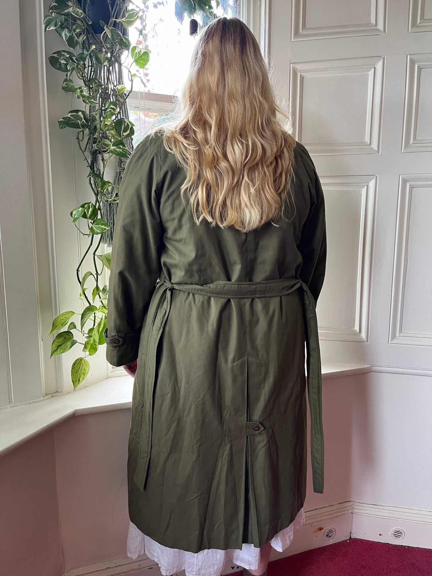Vintage Olive Trench Coat - UK 20